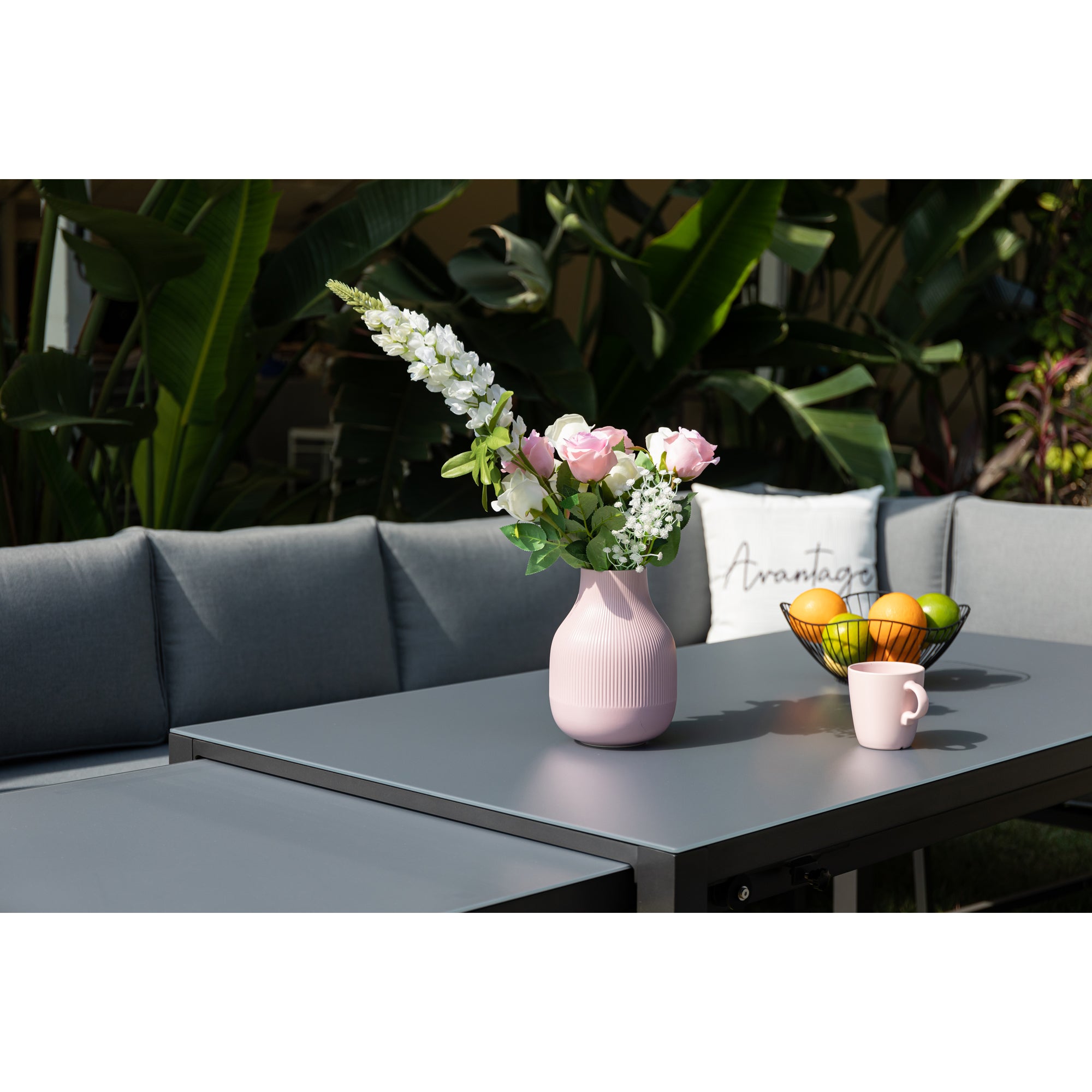 XXL Aluminium Dining Lounge Set Portland mit Ausziehtisch - variabel stellbar / bis zu 10x Personen