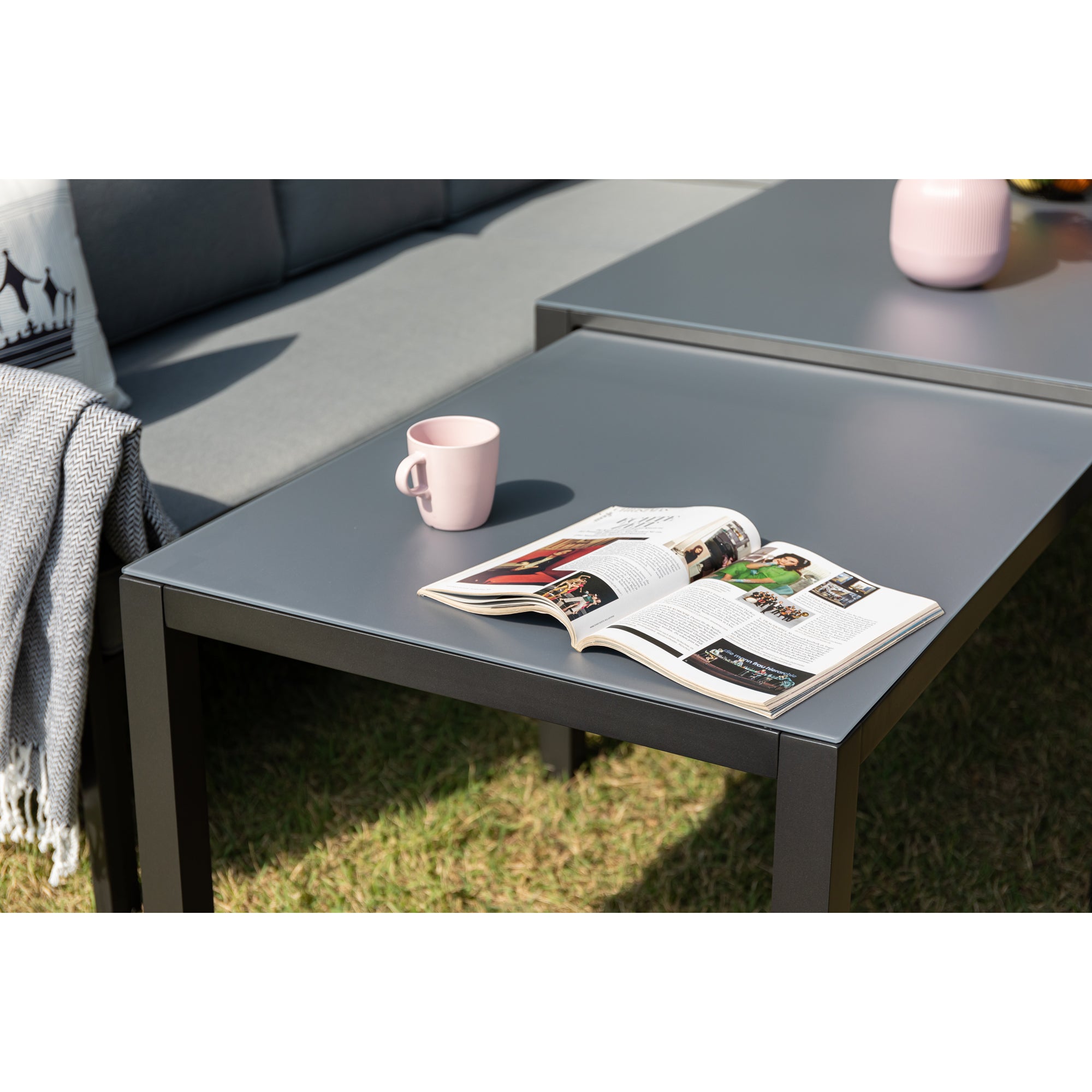 XXL Aluminium Dining Lounge Set Portland mit Ausziehtisch - variabel stellbar / bis zu 10x Personen