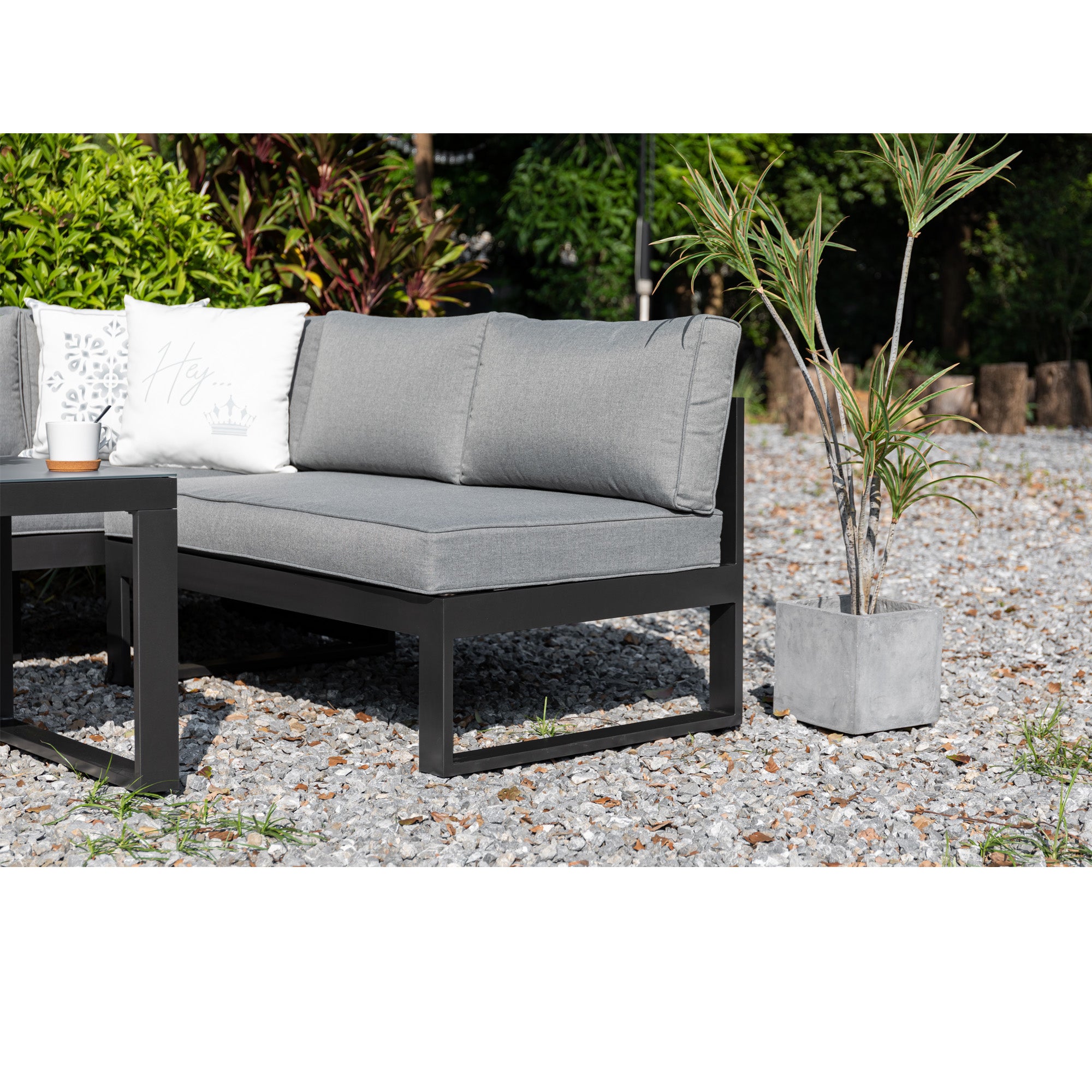 Gartenmöbel Lounge Lugano komfortable Ecklounge mit verstellbarem Kopfteil