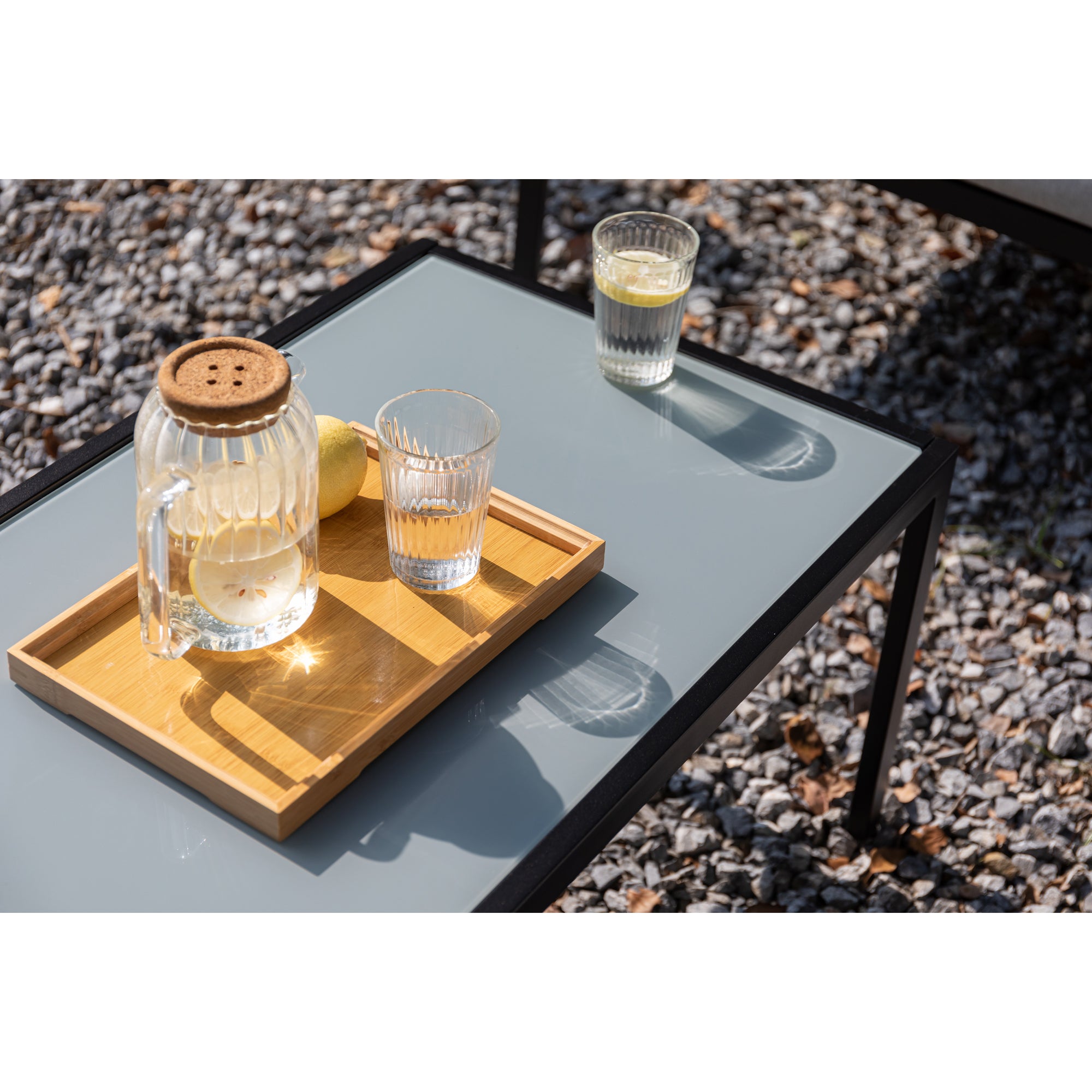 Gartenmöbel Set Kos, eine Ecklounge inkl. Seitentaschen für extra Stauraum