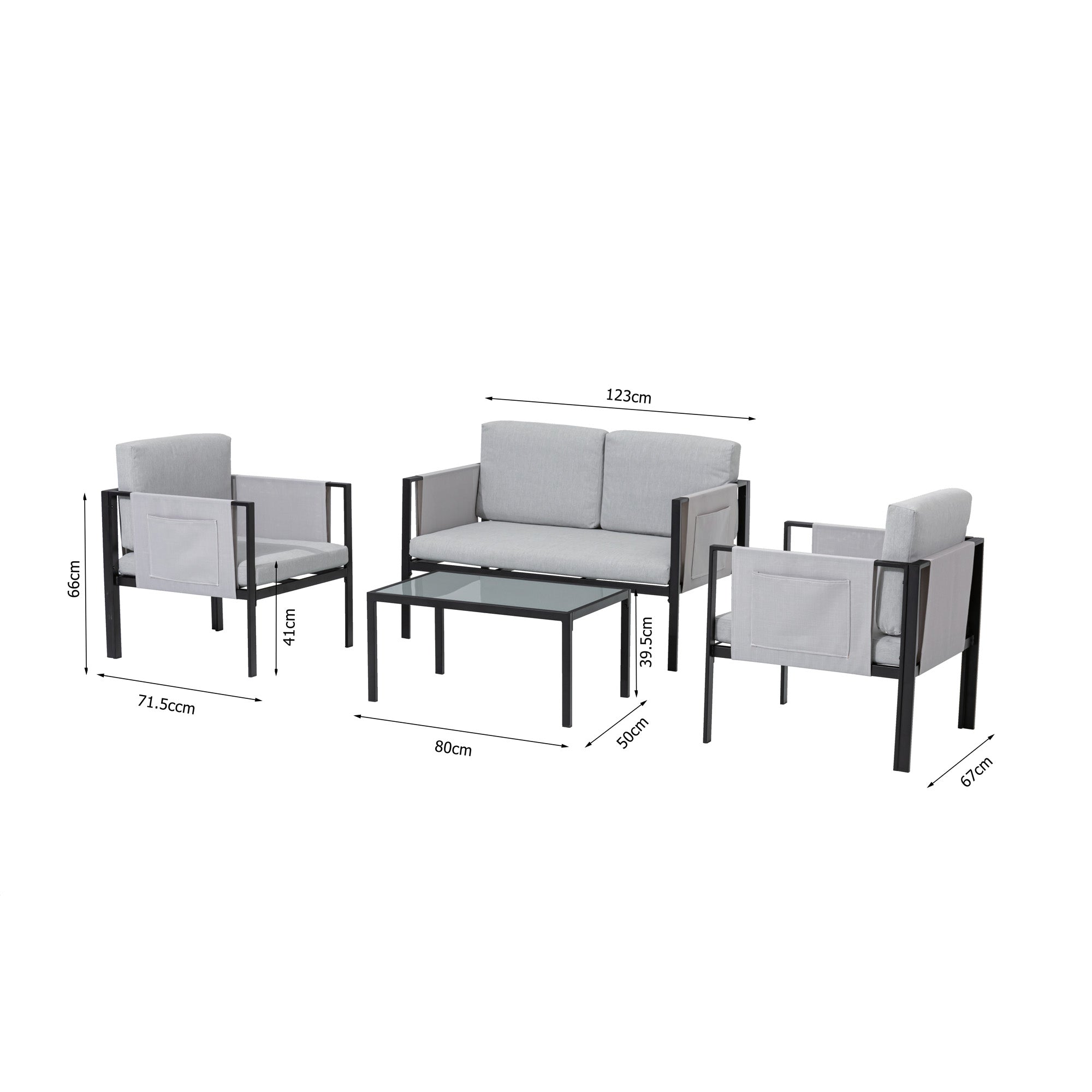 Trend-Produkt! Lounge Set Samos inkl. Seitentaschen für extra Stauraum