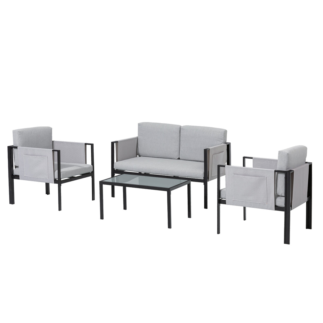 🌼FRÜHLINGS-ANGEBOT🌼 Gartenmöbel Set Samos, 4-teilige Lounge mit cleveren Staufächern, Funktional, modern & unschlagbar günstig!
