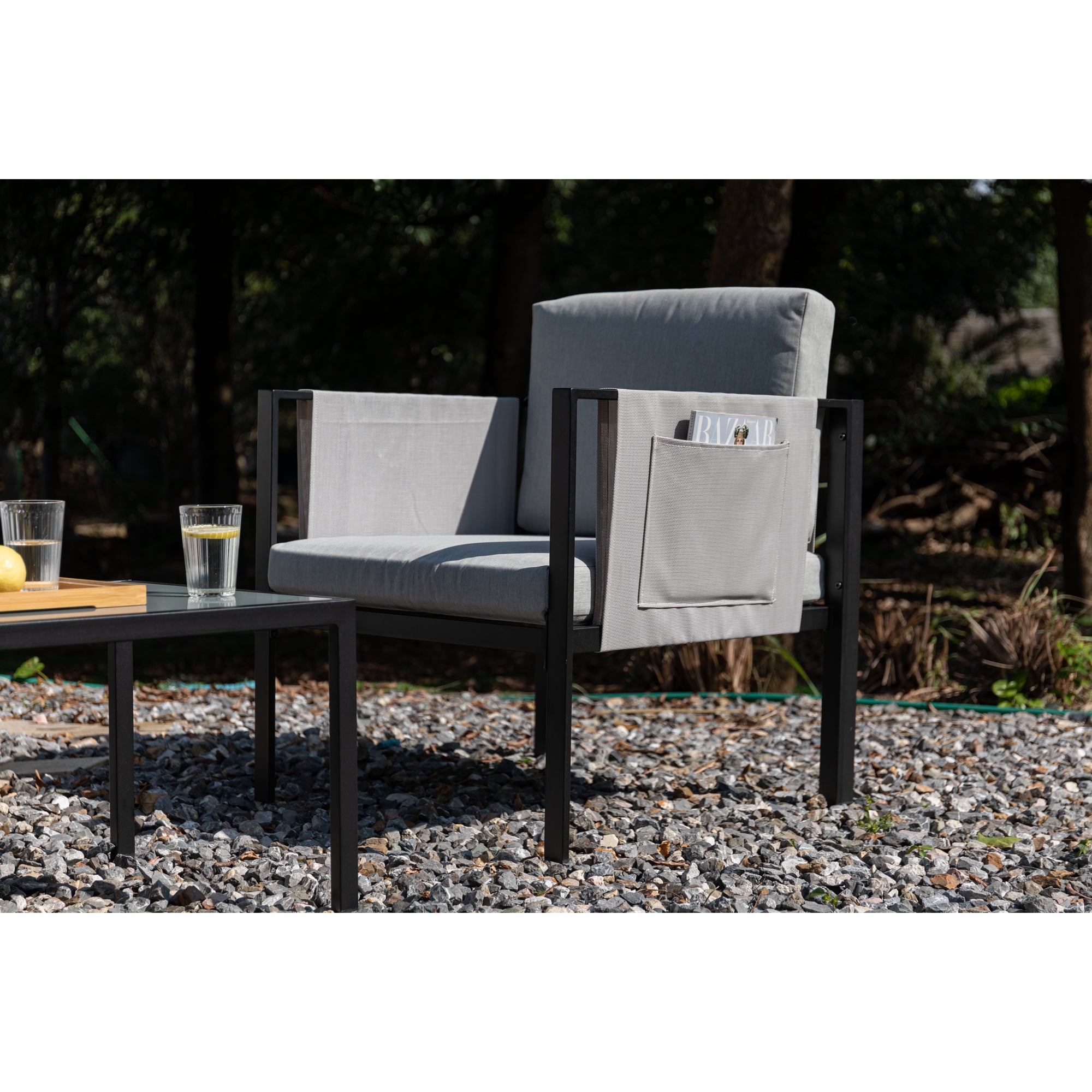 Gartenmöbel Set Samos, eine trendige Lounge inkl. Seitentaschen für extra Stauraum