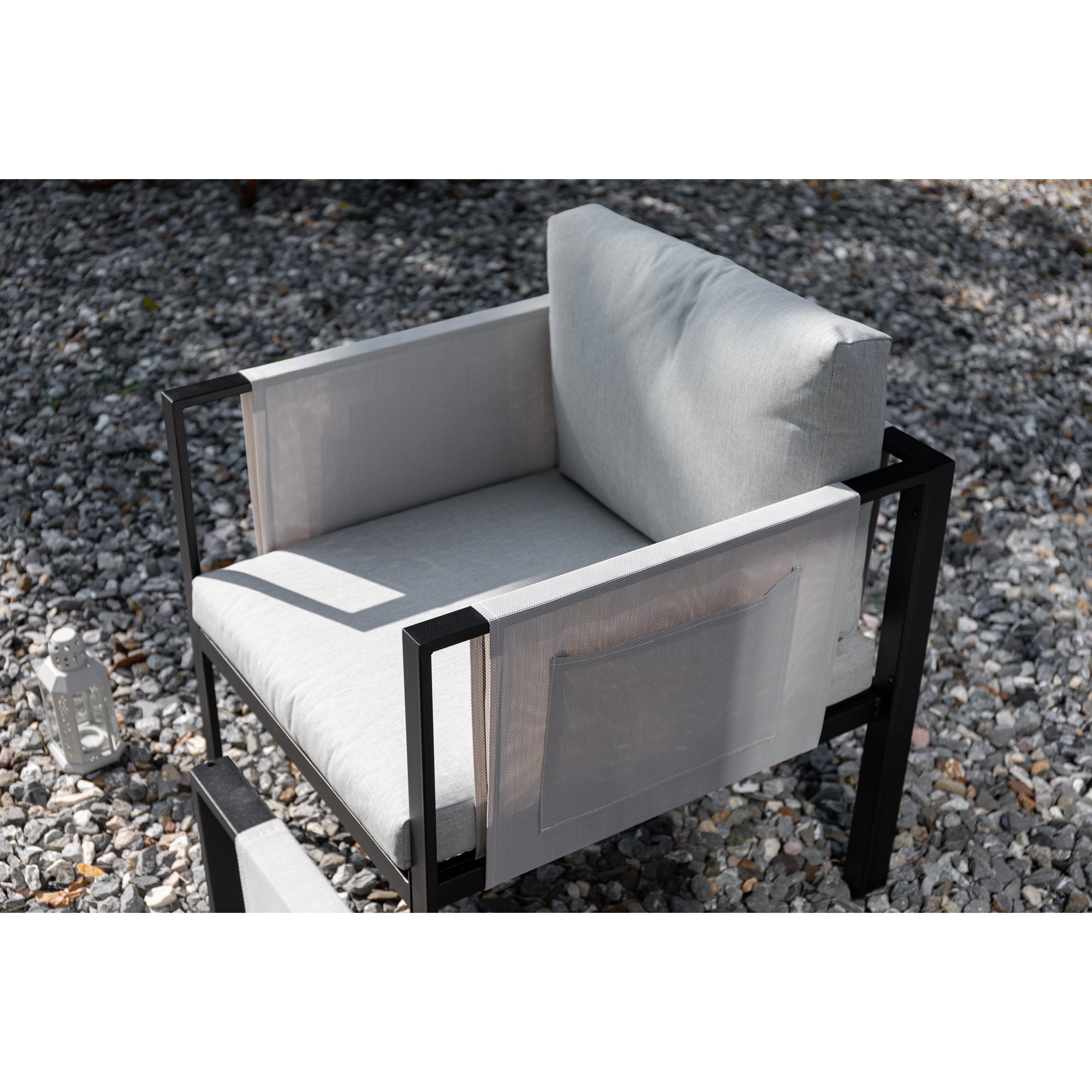 Gartenmöbel Set Samos, eine trendige Lounge inkl. Seitentaschen für extra Stauraum