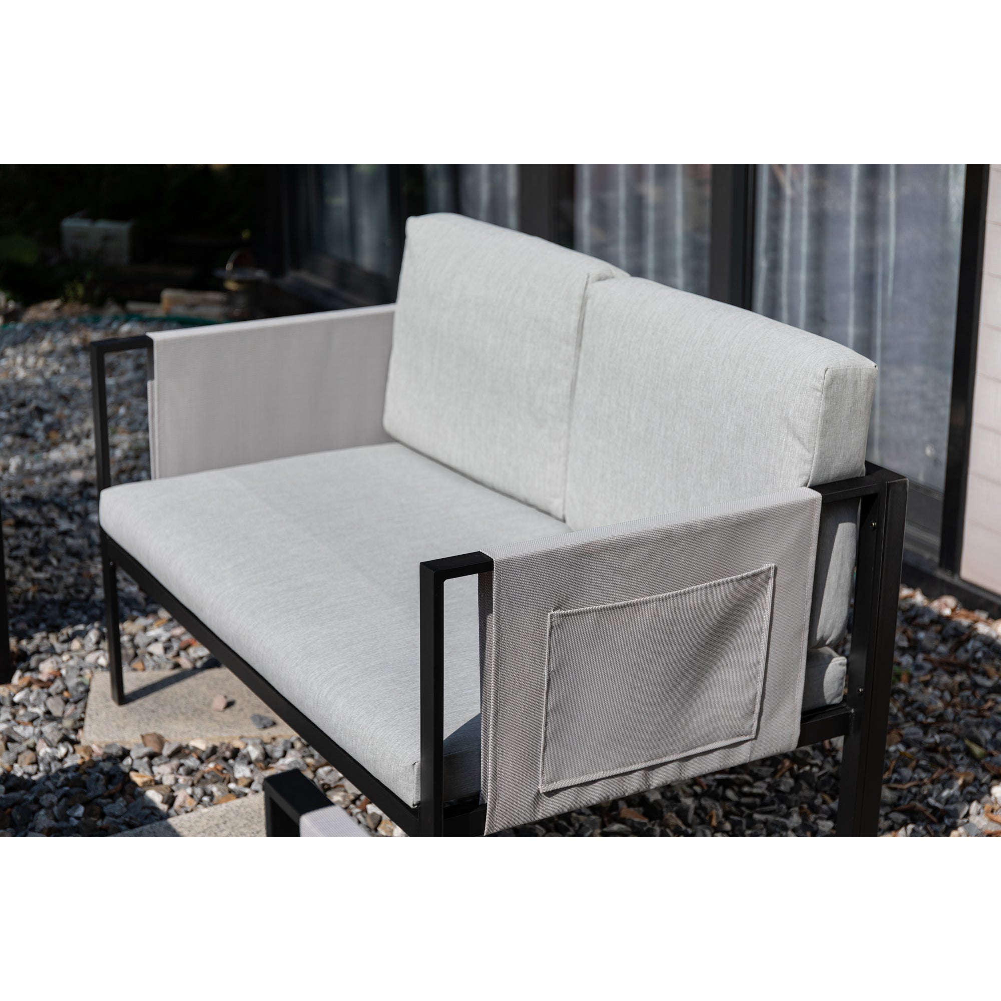 Gartenmöbel Set Samos, eine trendige Lounge inkl. Seitentaschen für extra Stauraum