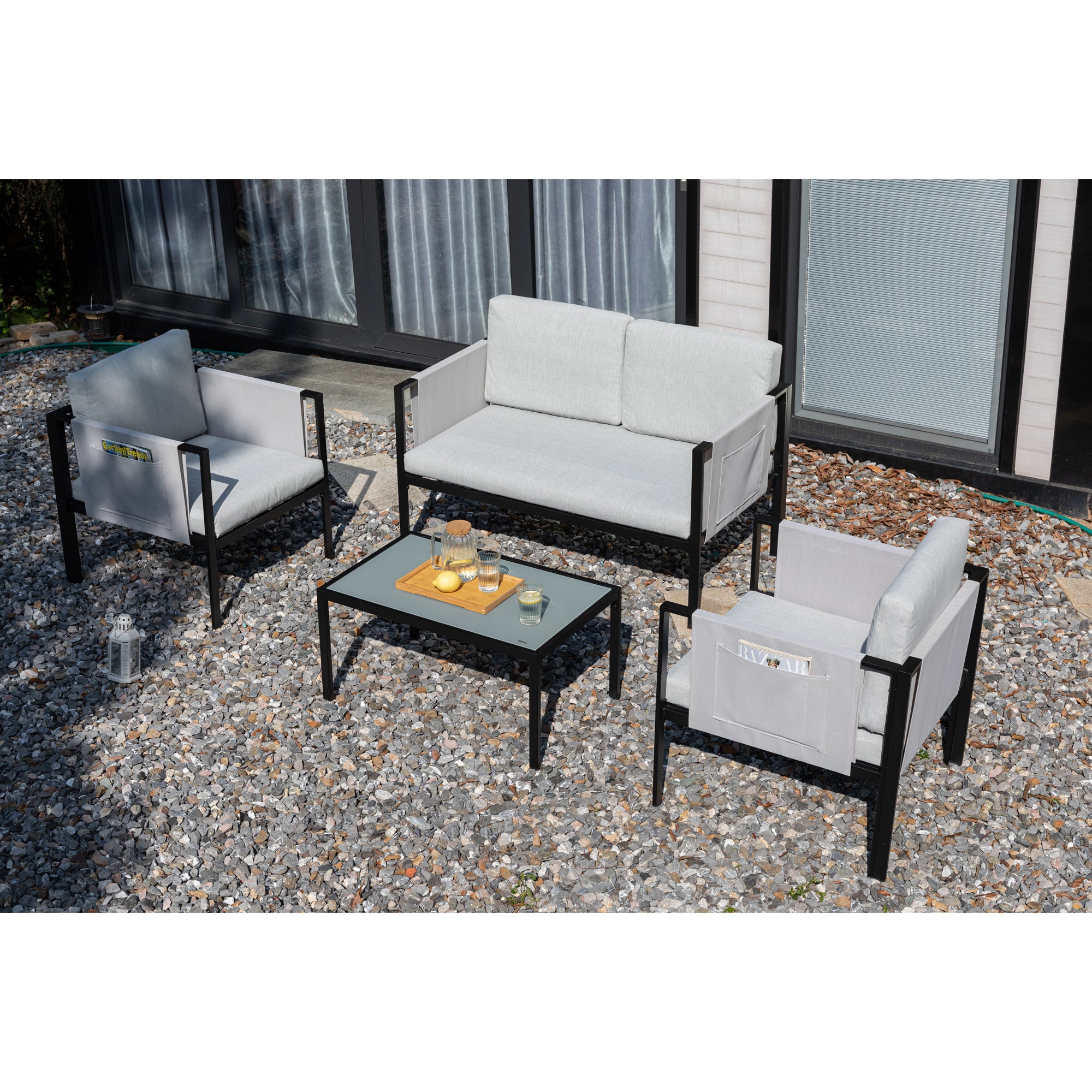 Trend-Produkt! Lounge Set Samos inkl. Seitentaschen für extra Stauraum