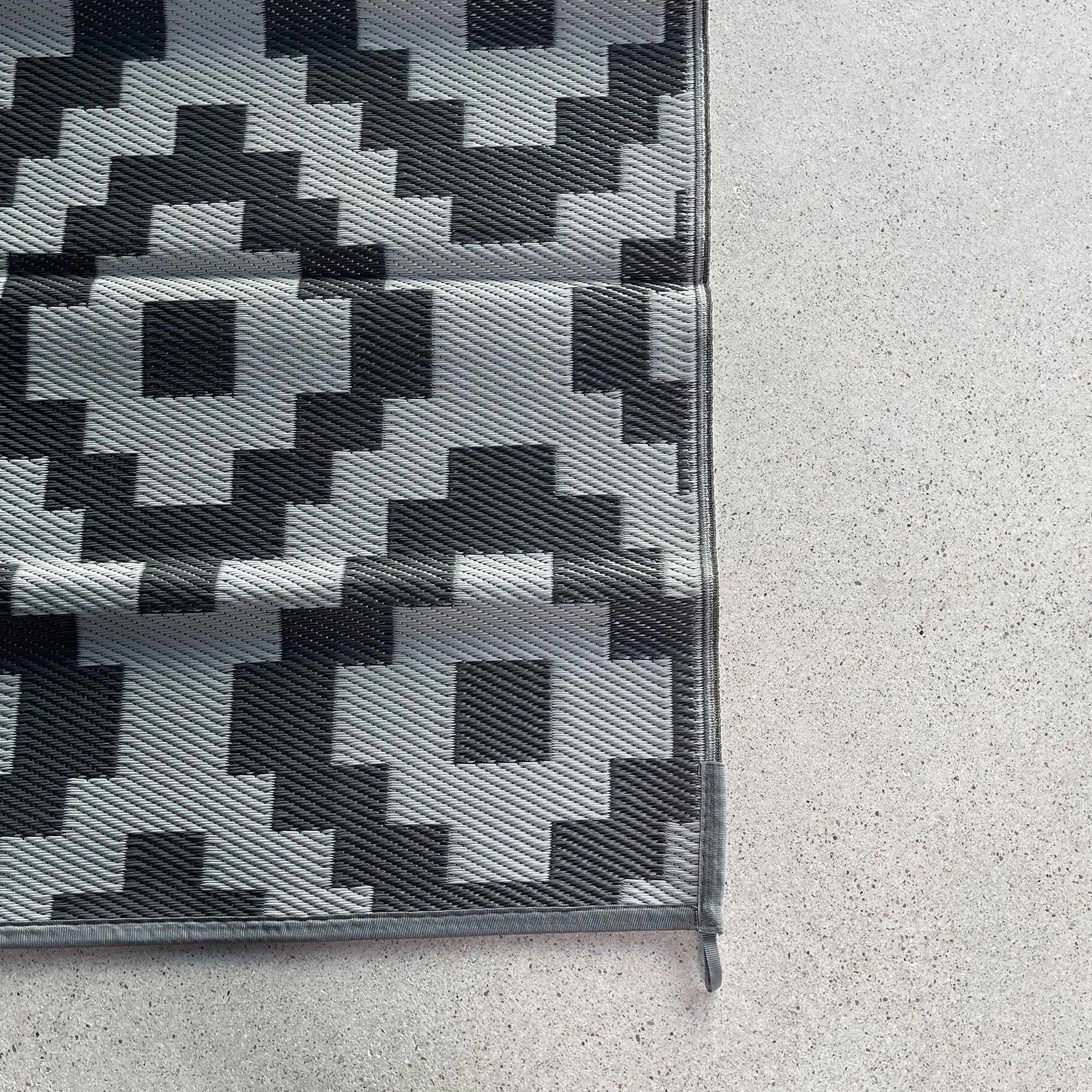 Outdoor Teppich wetterfest 250 x 350cm grau / weiß