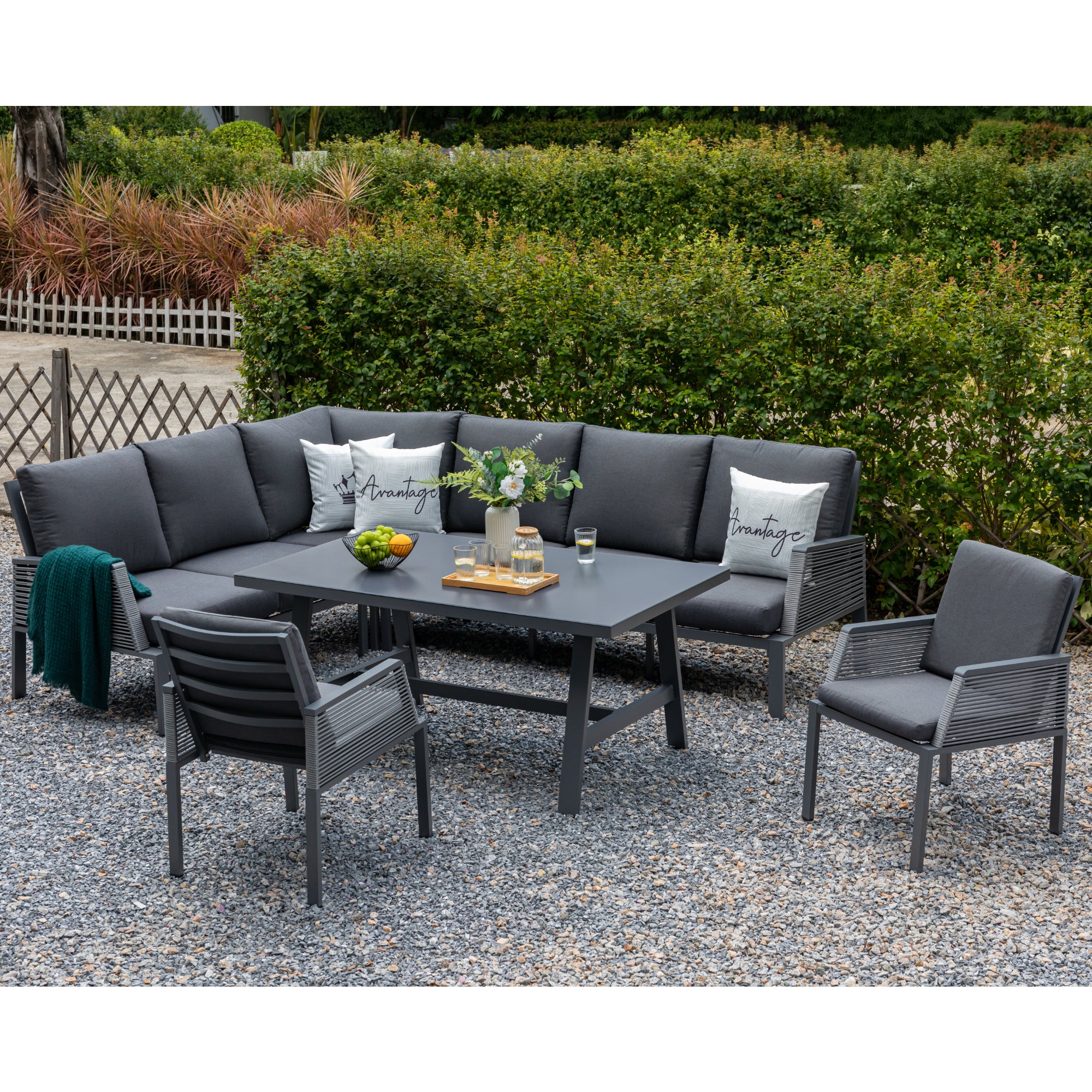 Dining Eck Lounge Elba XXL inkl. 2x Dining Sessel / Extra hohe Rücken / Wetterfest