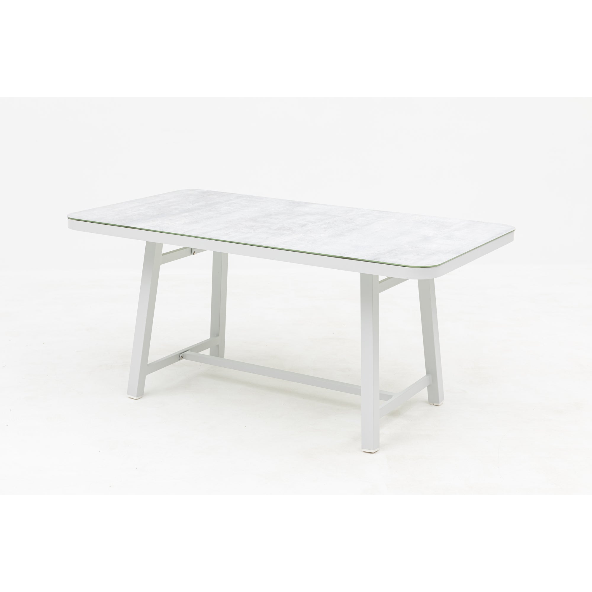 LUXUS PUR! Design meets Garden! 5 tlg. Aluminium Dining Set Harvey Off White