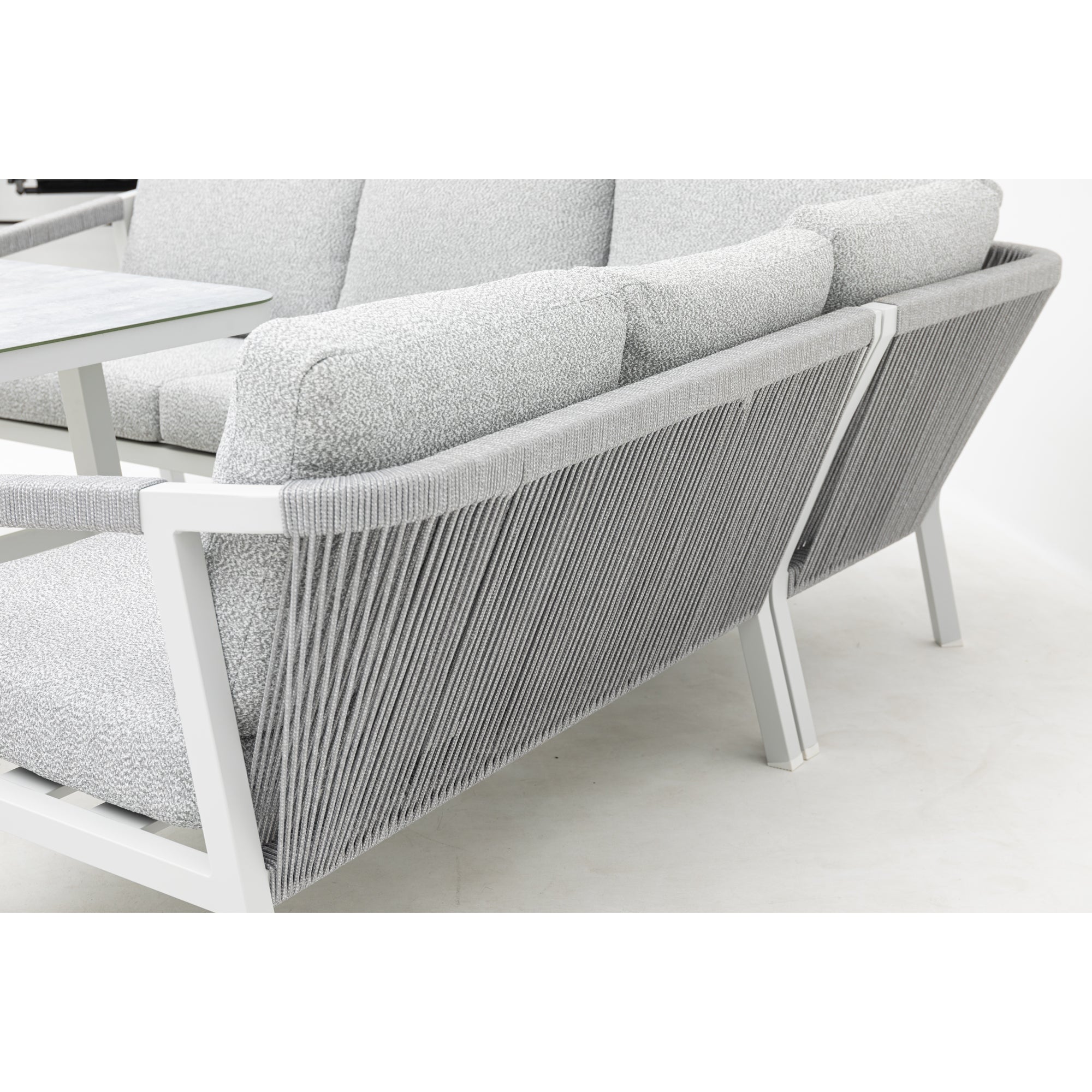 LUXUS PUR! Aluminium Dining Lounge Set Harvey inkl. 2 Sessel Off White