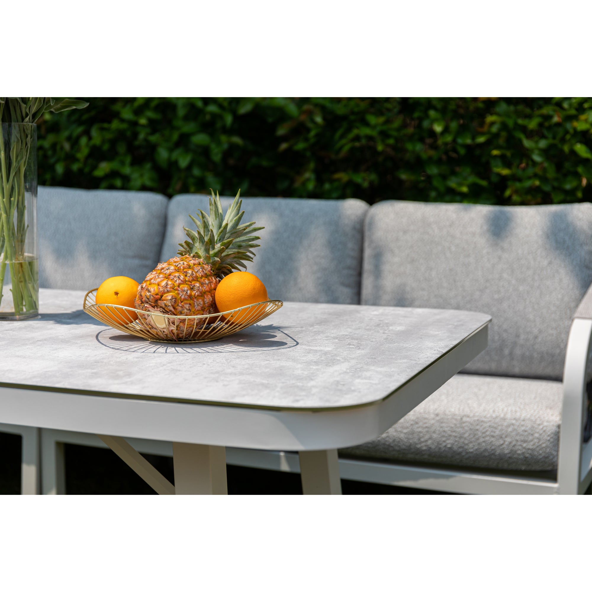 LUXUS PUR! Aluminium Dining Lounge Set Harvey inkl. 2 Sessel Off White