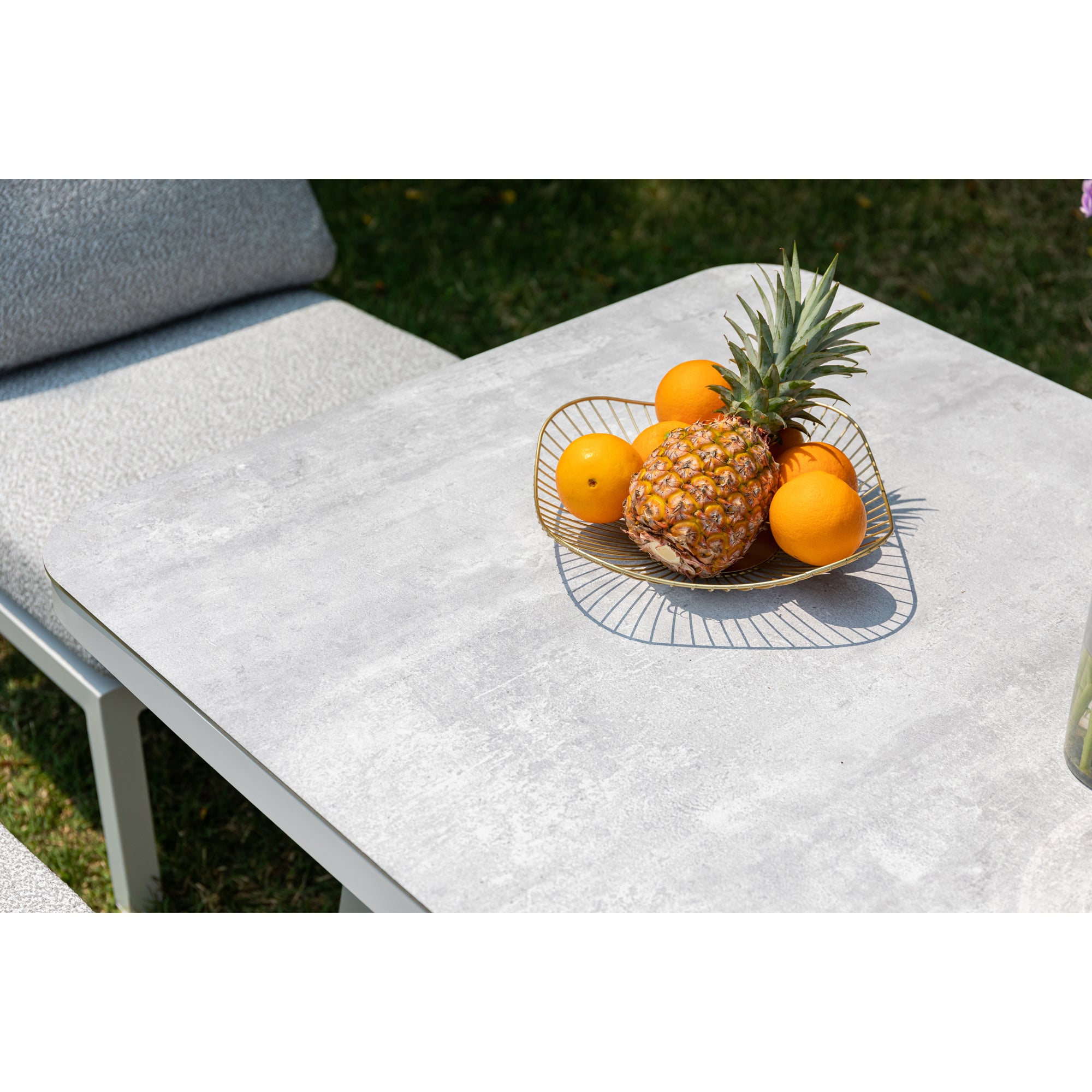 LUXUS PUR! Aluminium Dining Lounge Set Harvey inkl. 2 Sessel Off White