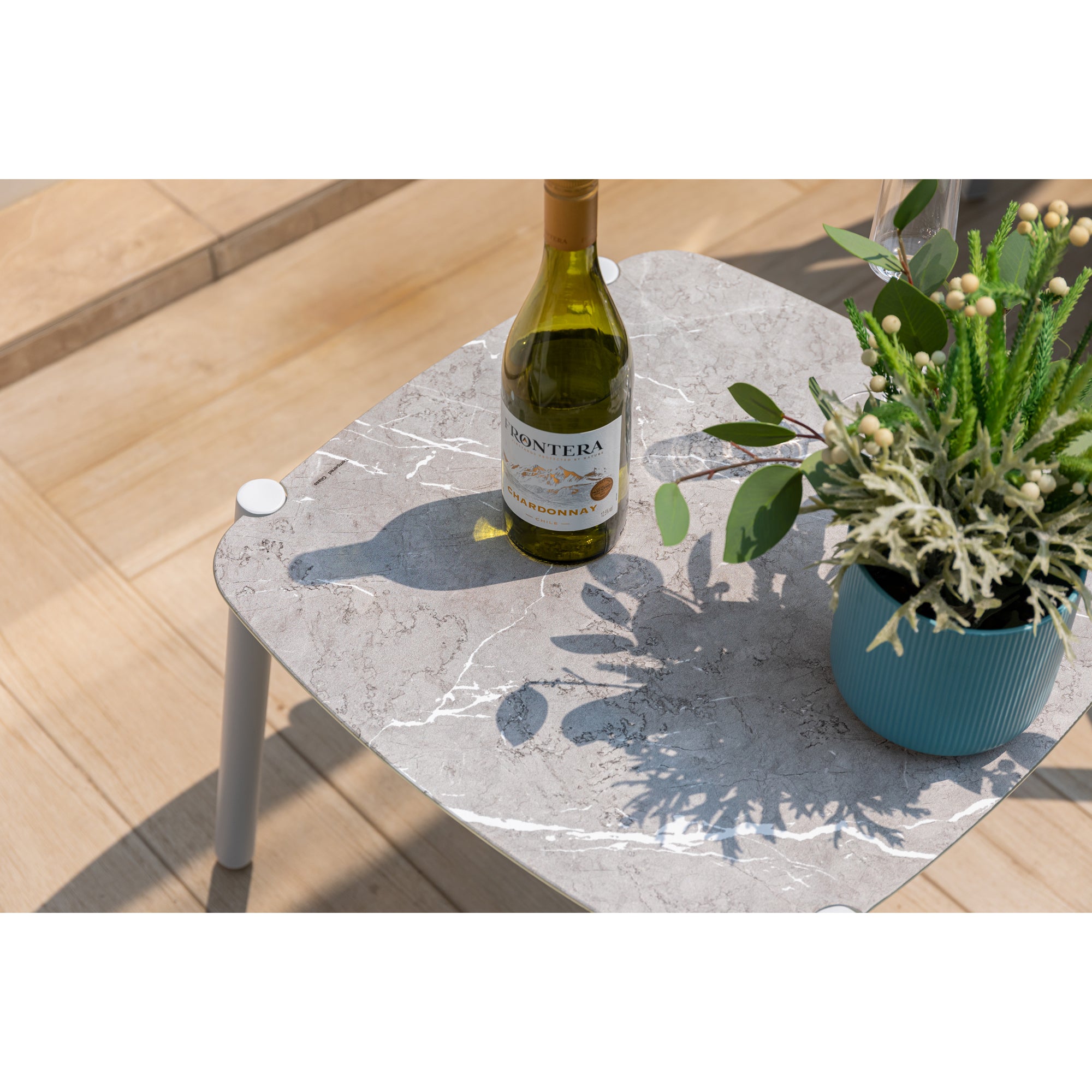 LUXUS PUR! 3 tlg. Aluminium Lounge Set Harvey - Charmantes Sitz-Duo Off White