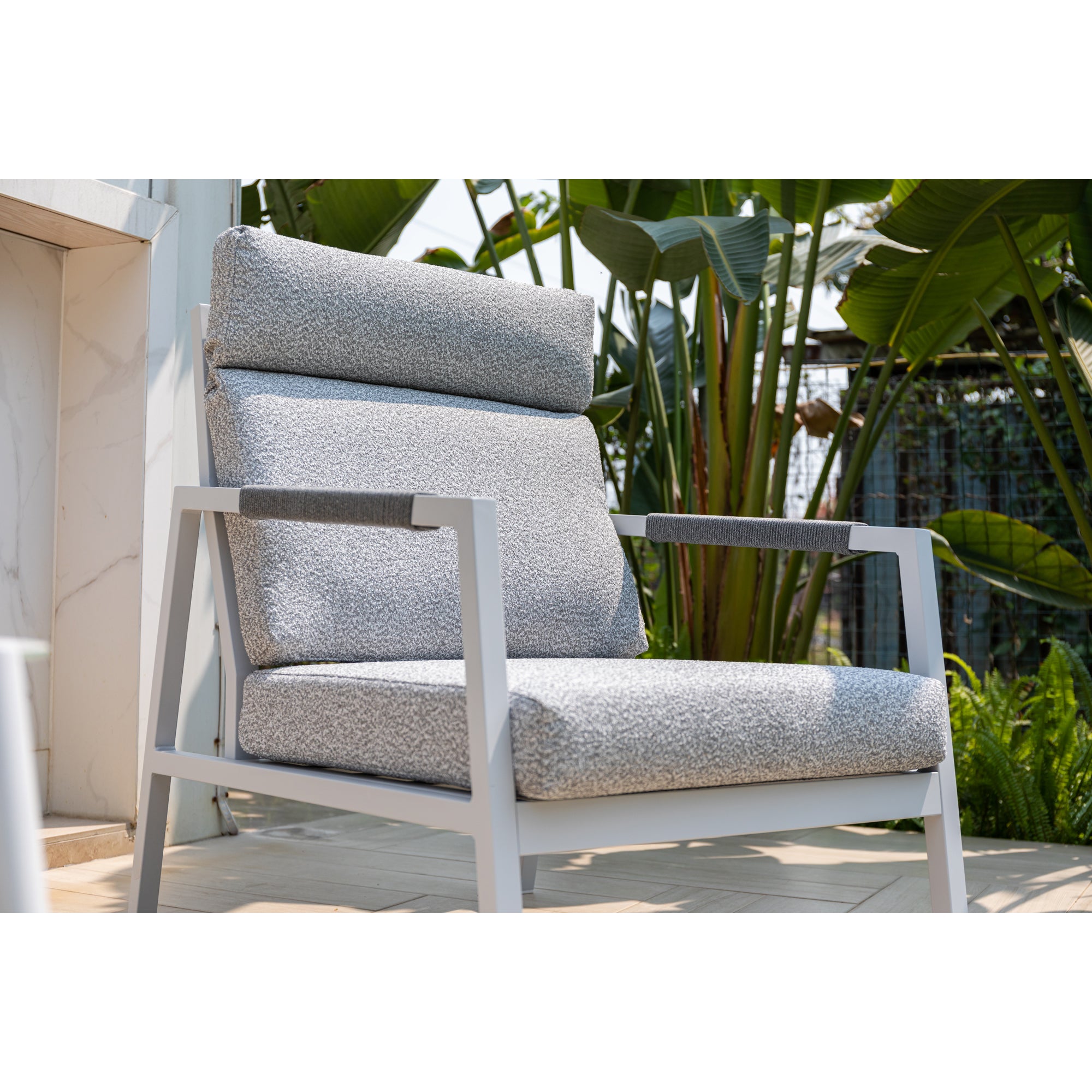 LUXUS PUR! 3 tlg. Aluminium Lounge Set Harvey - Charmantes Sitz-Duo Off White
