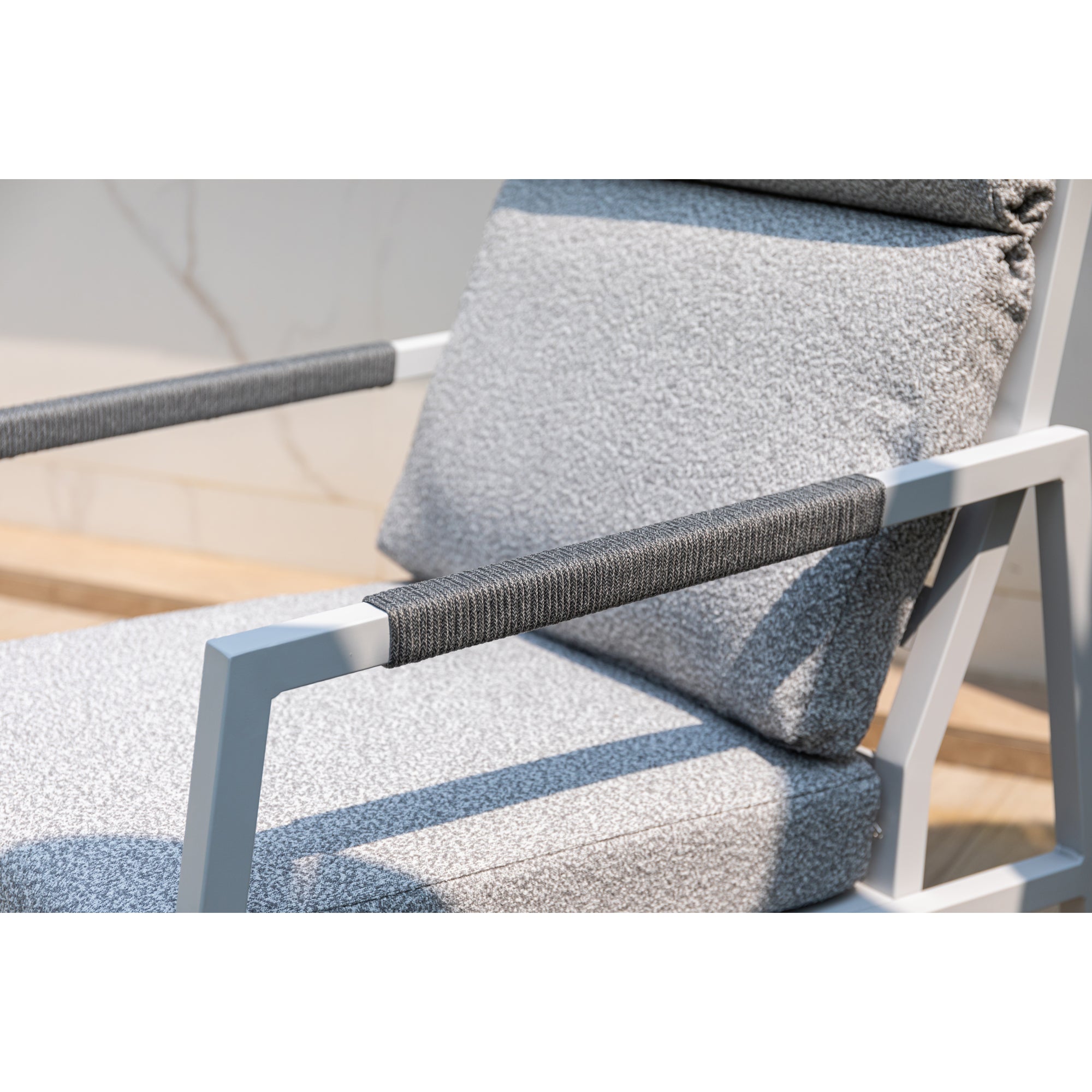 LUXUS PUR! 3 tlg. Aluminium Lounge Set Harvey - Charmantes Sitz-Duo Off White