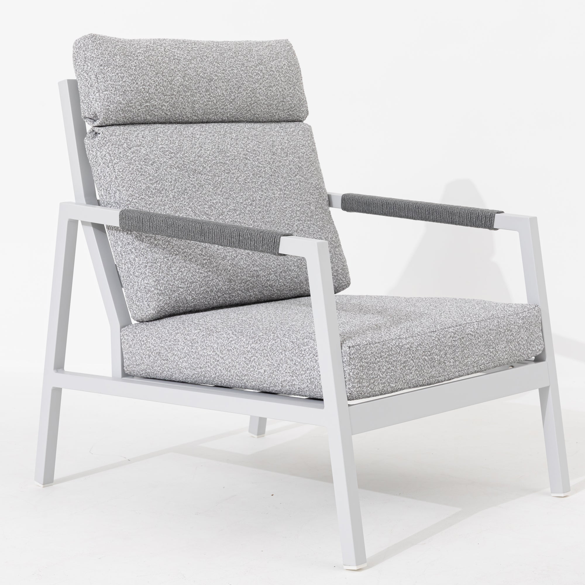 LUXUS PUR! 3 tlg. Aluminium Lounge Set Harvey - Charmantes Sitz-Duo Off White