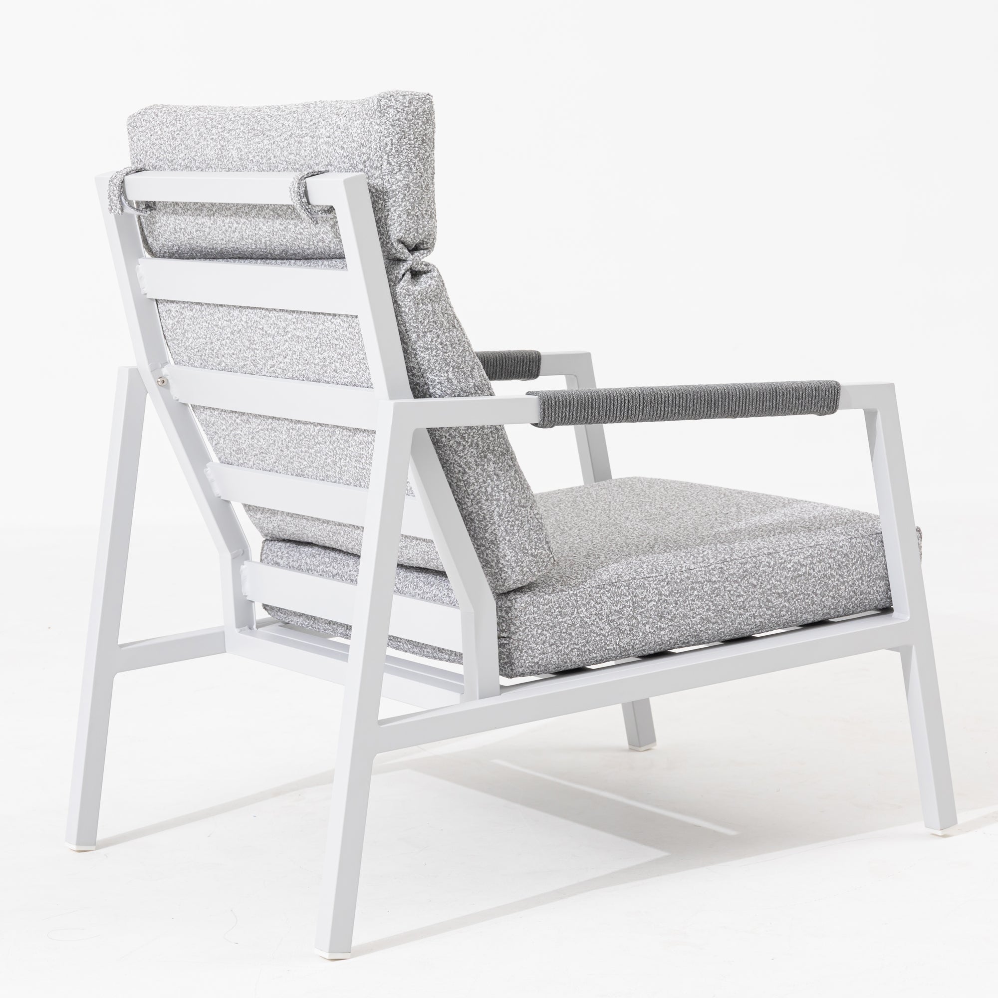 LUXUS PUR! 3 tlg. Aluminium Lounge Set Harvey - Charmantes Sitz-Duo Off White