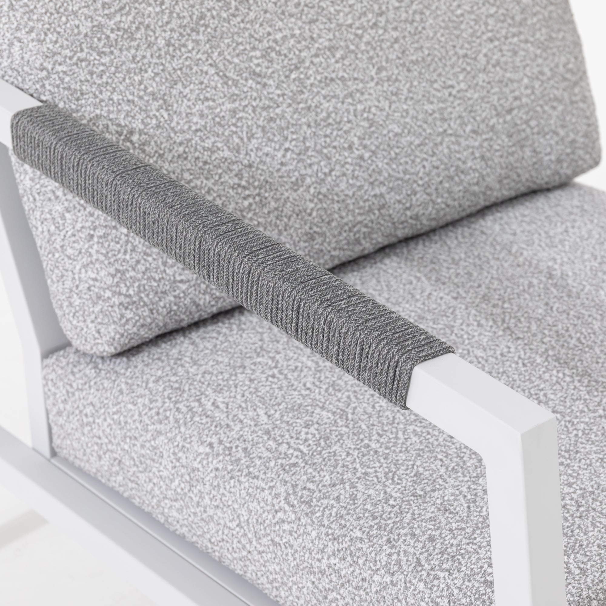 LUXUS PUR! 3 tlg. Aluminium Lounge Set Harvey - Charmantes Sitz-Duo Off White