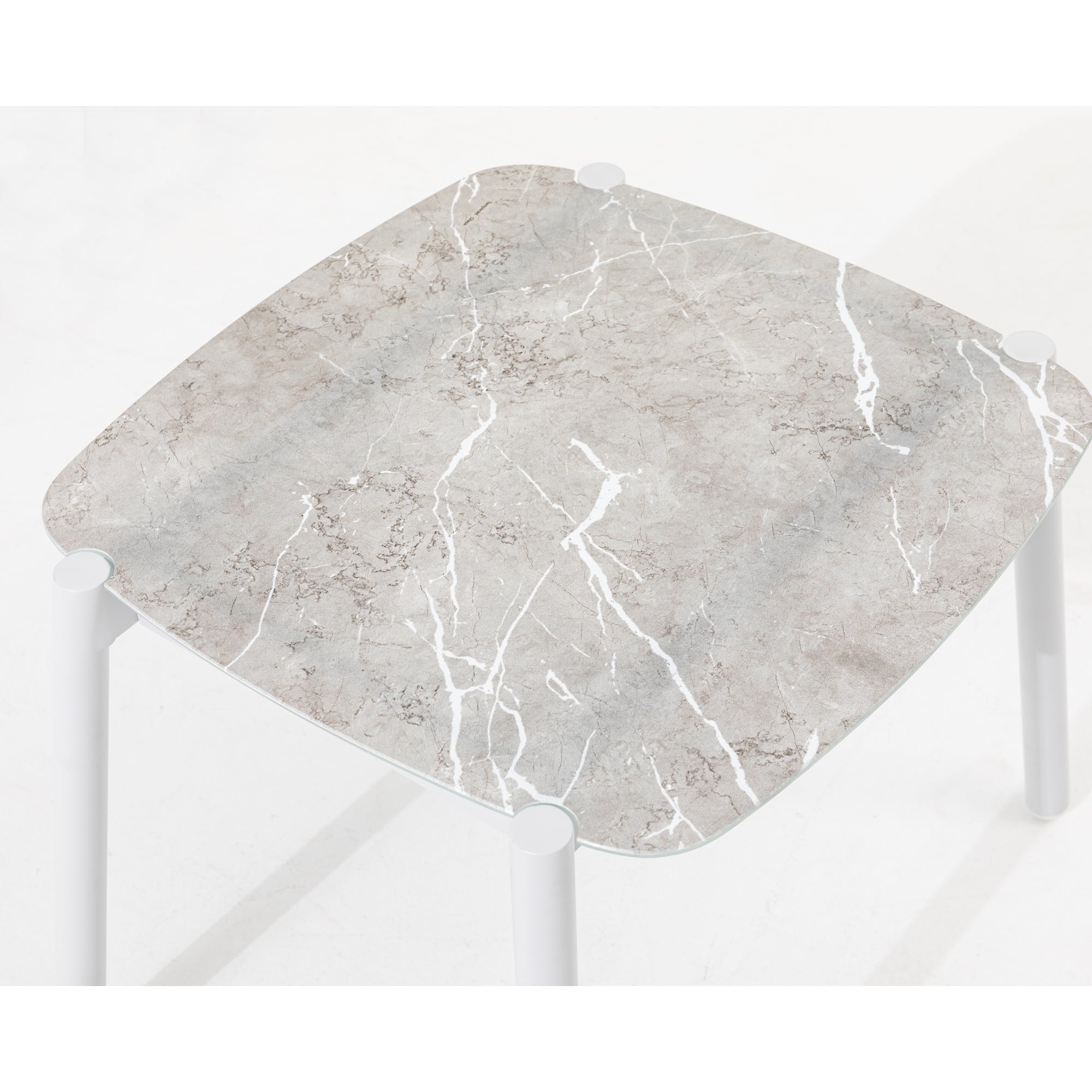 LUXUS PUR! 3 tlg. Aluminium Lounge Set Harvey - Charmantes Sitz-Duo Off White