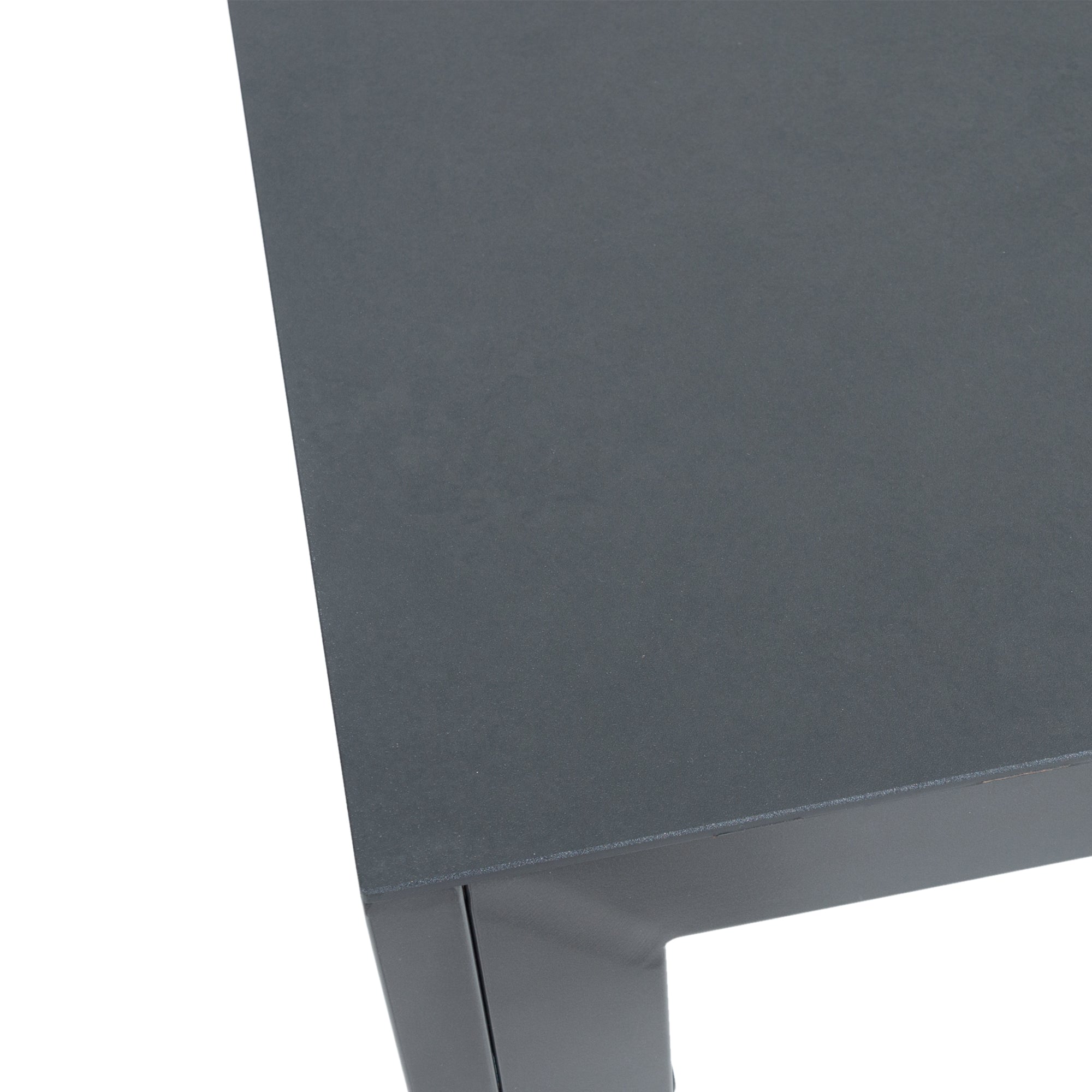 Aluminium Dining Tisch Luna Nebula 80 x 80 x 74cm anthrazit / Dekorglas Tischplatte
