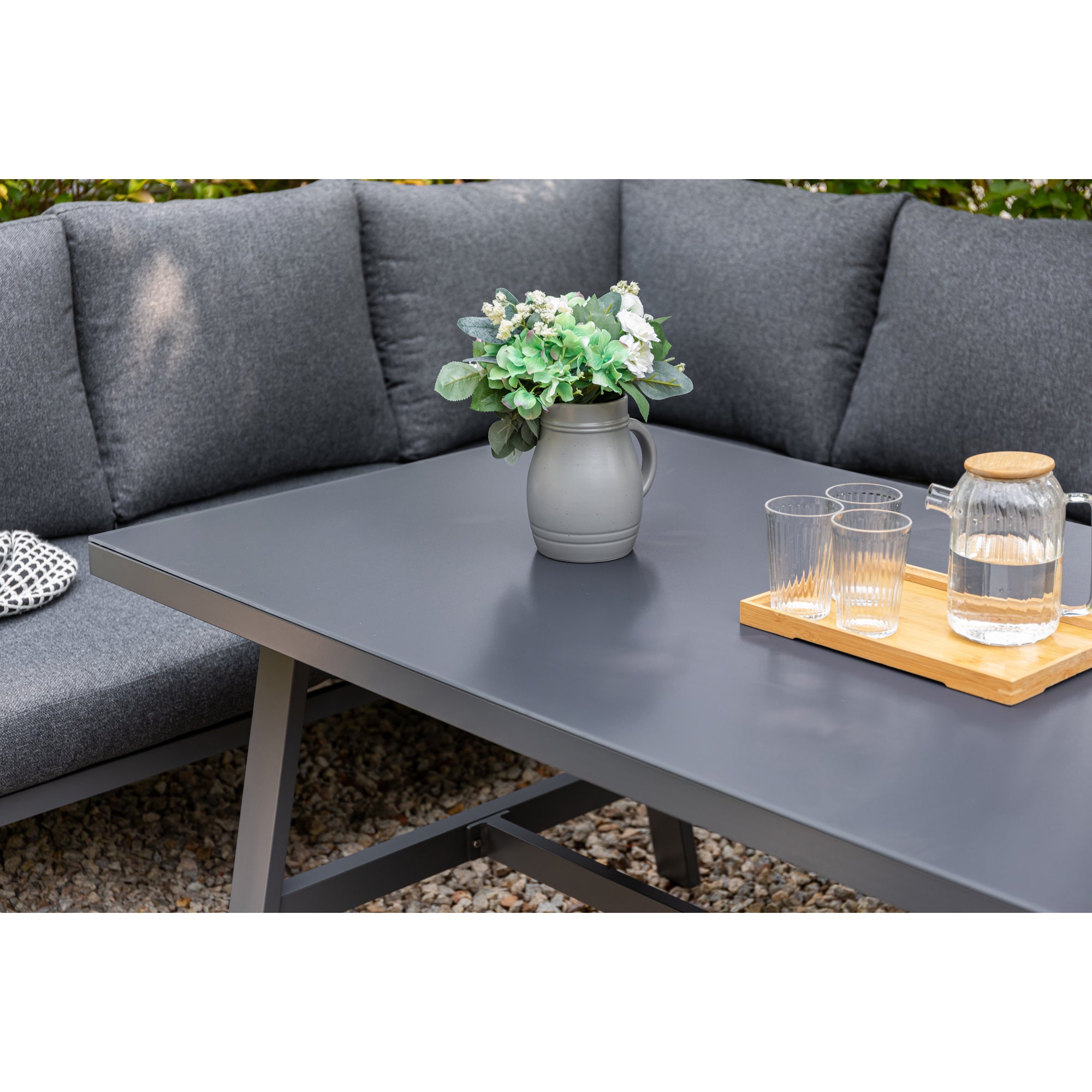 *SUMMER-SPECIAL* Deluxe Aluminium / Rope Dining Lounge Set Elba Verde Pastel Limited