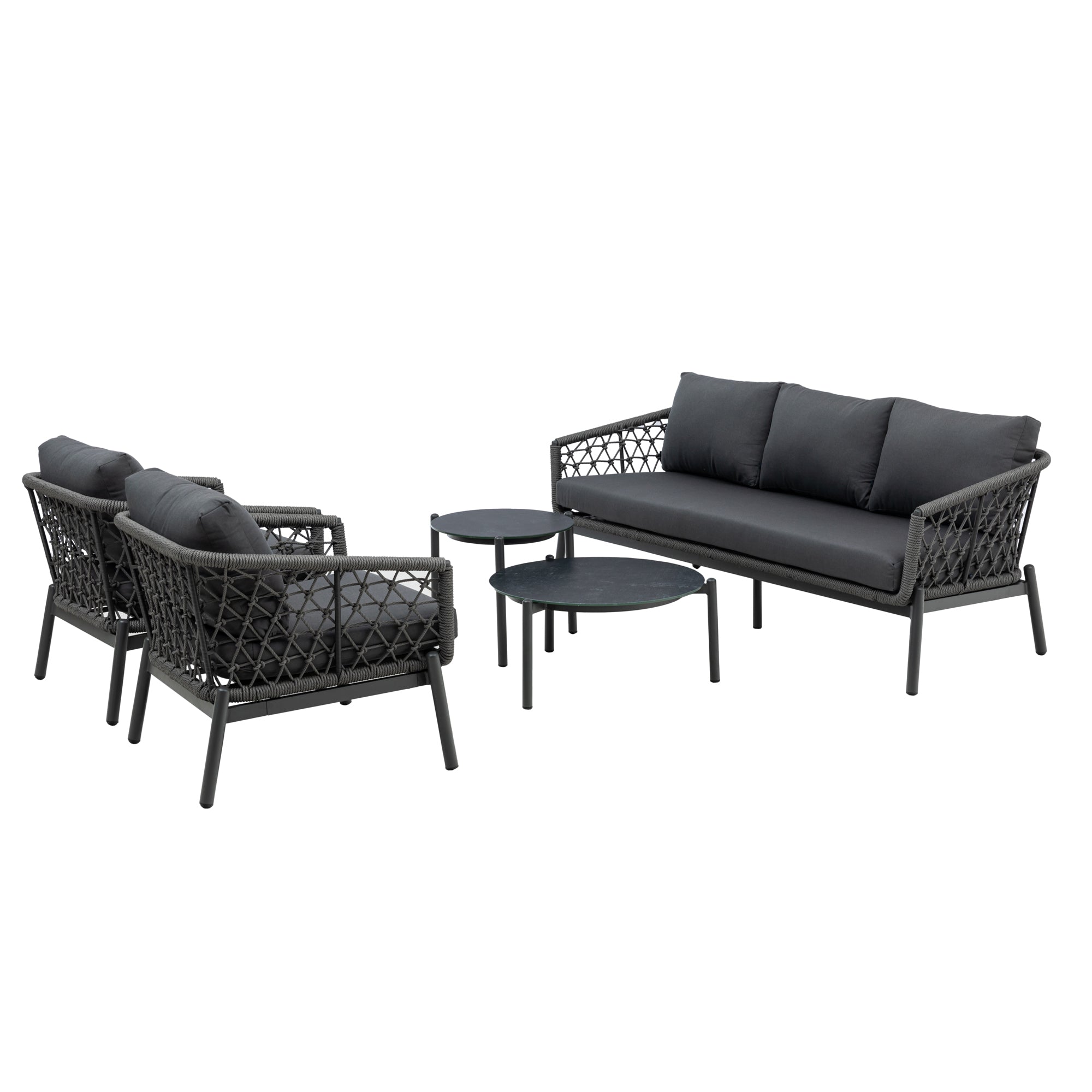 Premium Designer Lounge Set Haven / Eine Kombination aus Alu & Polyrope Cord