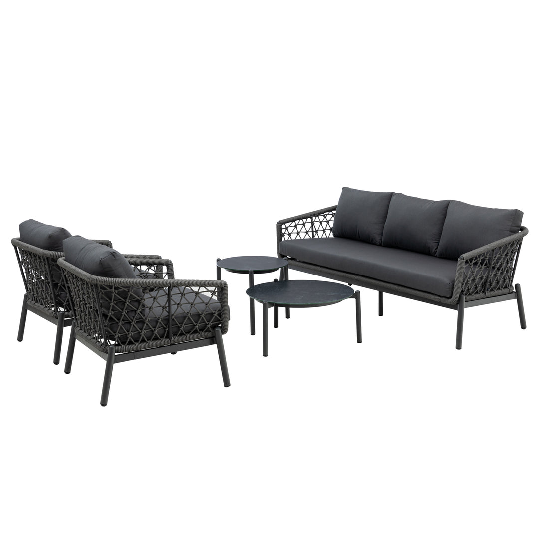 Premium Designer Lounge Set Haven / Eine Kombination aus Alu & Polyrope Cord