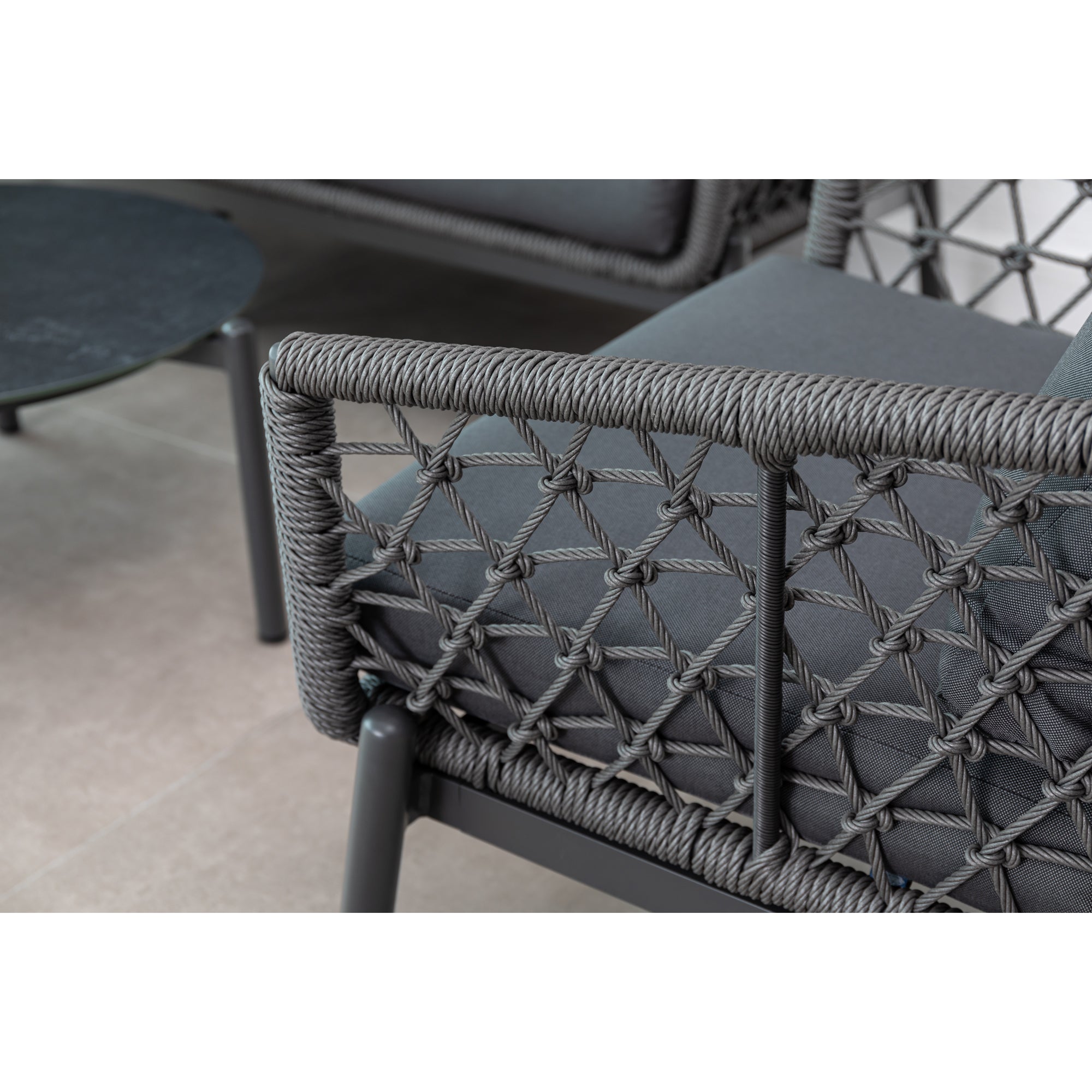 Premium Designer Lounge Set Haven / Eine Kombination aus Alu & Polyrope Cord