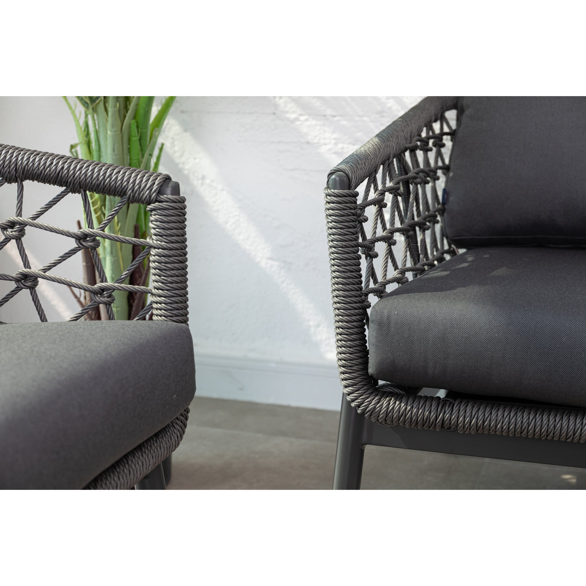 Premium Designer Lounge Set Haven / Eine Kombination aus Alu & Polyrope Cord