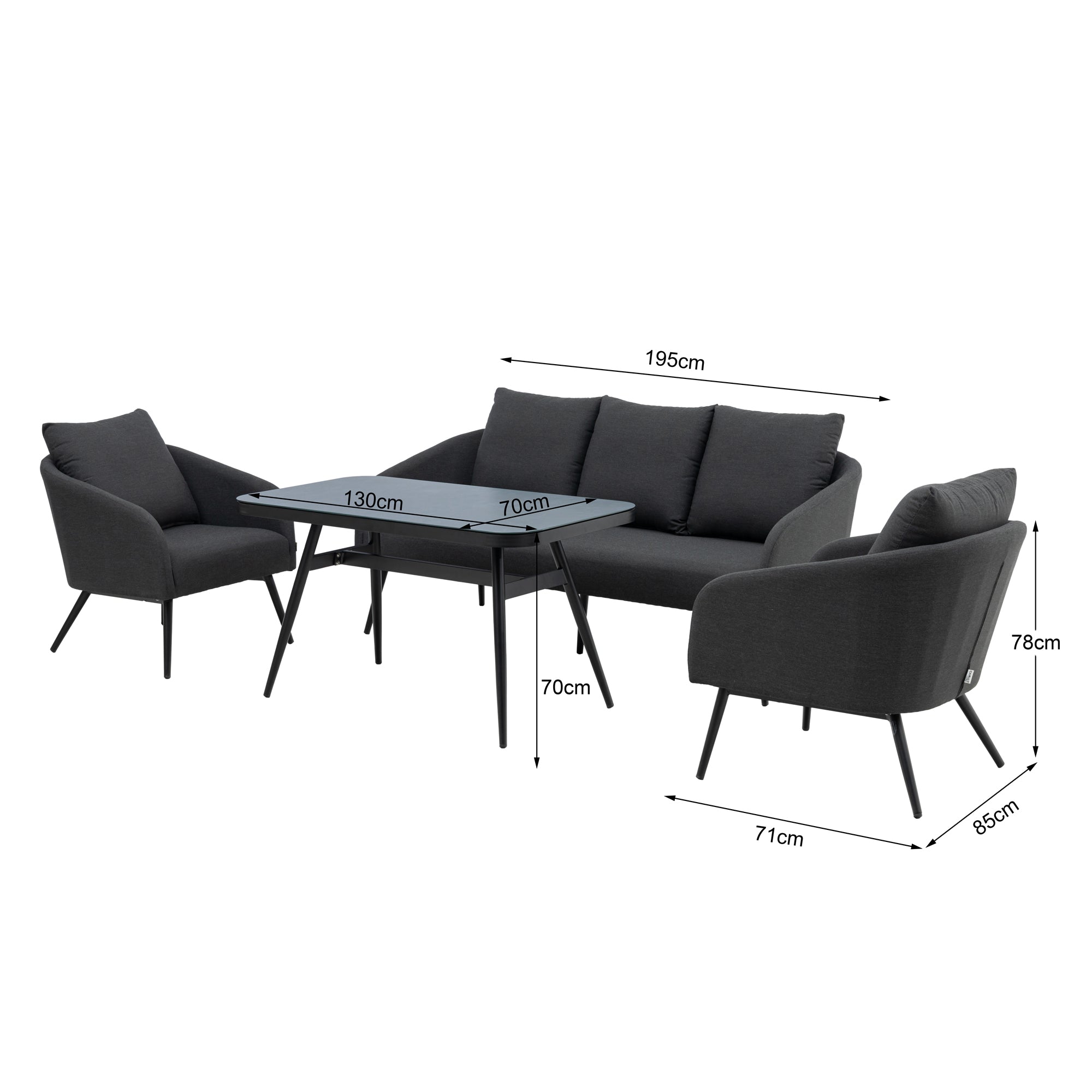 *AUS DER AUSSTELLUNG* Outdoor Lounge Set Pulse LIKA-TEX® Bezug zu 100% Wetterfest