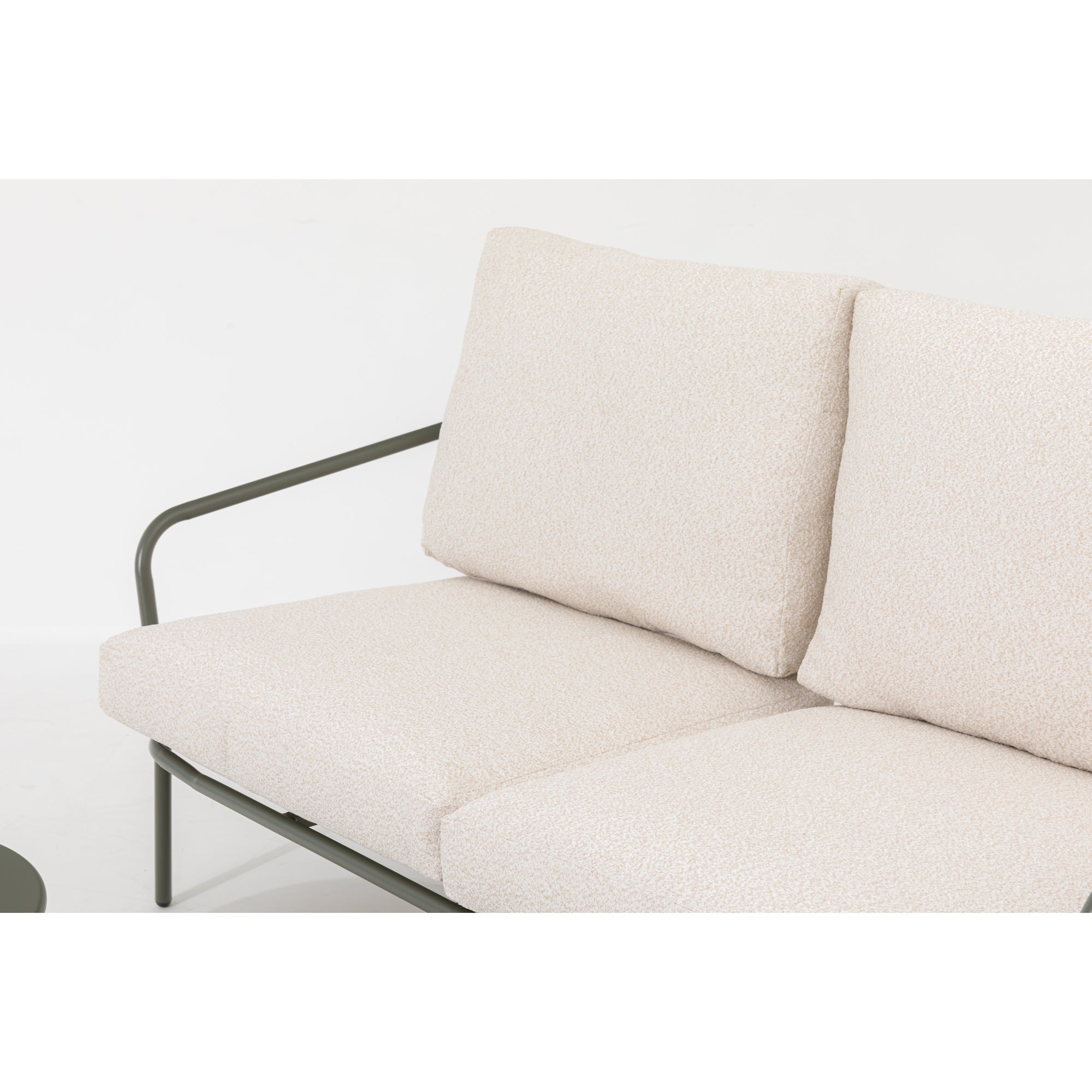 AUSFLUG AN DIE RIVIERA Lounge Set Madeira / Trend Farbe Oliv - Grün mit schönen Bouclé Polstern