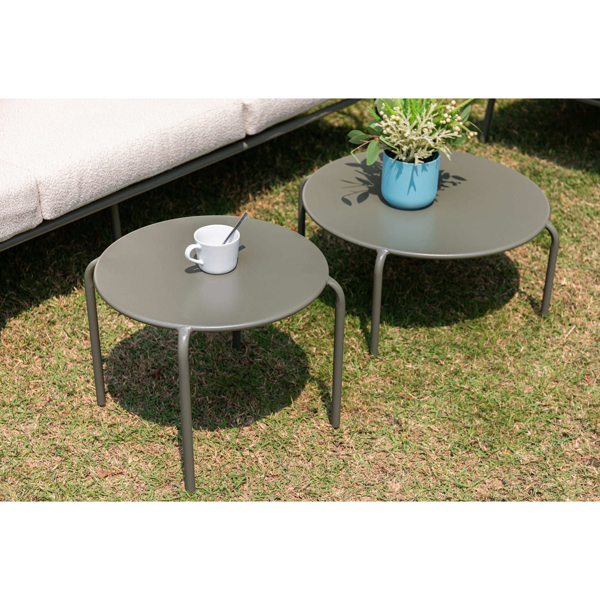 AUSFLUG AN DIE RIVIERA Lounge Set Madeira / Trend Farbe Oliv - Grün mit schönen Bouclé Polstern