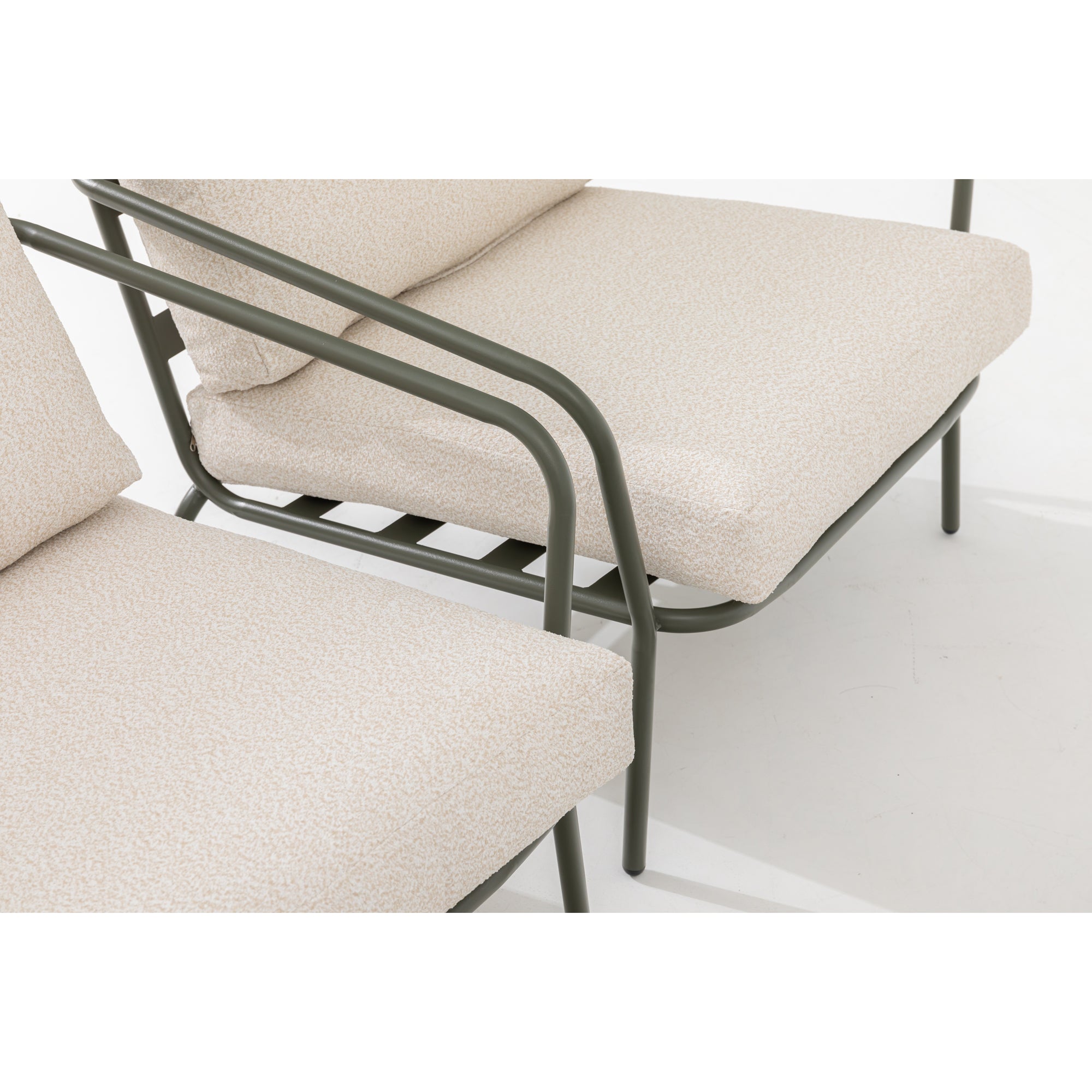 AUSFLUG AN DIE RIVIERA Lounge Set Madeira / Trend Farbe Oliv - Grün mit schönen Bouclé Polstern