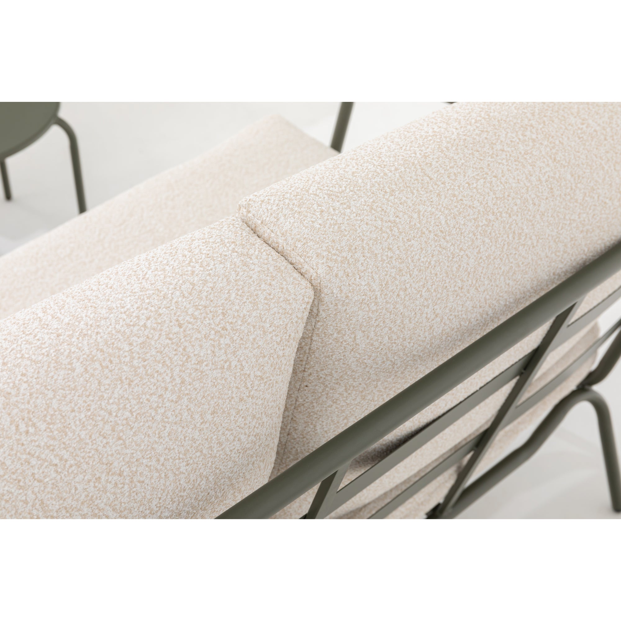 AUSFLUG AN DIE RIVIERA Lounge Set Madeira / Trend Farbe Oliv - Grün mit schönen Bouclé Polstern