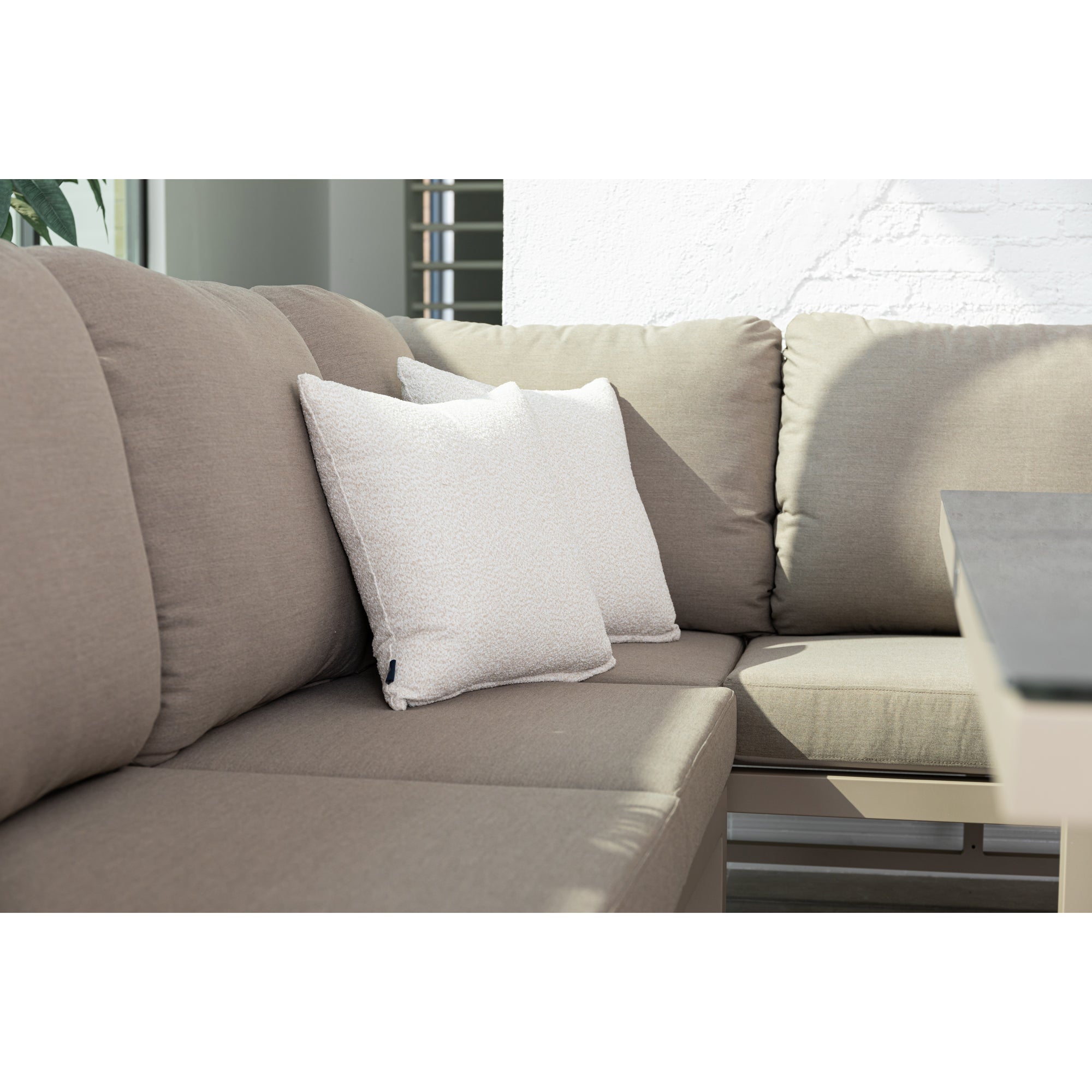 Outdoor Dining Lounge Set Dune 100% wetterfest LIKA-TEX® Bezug in Sand / de luxe Liegefunktion