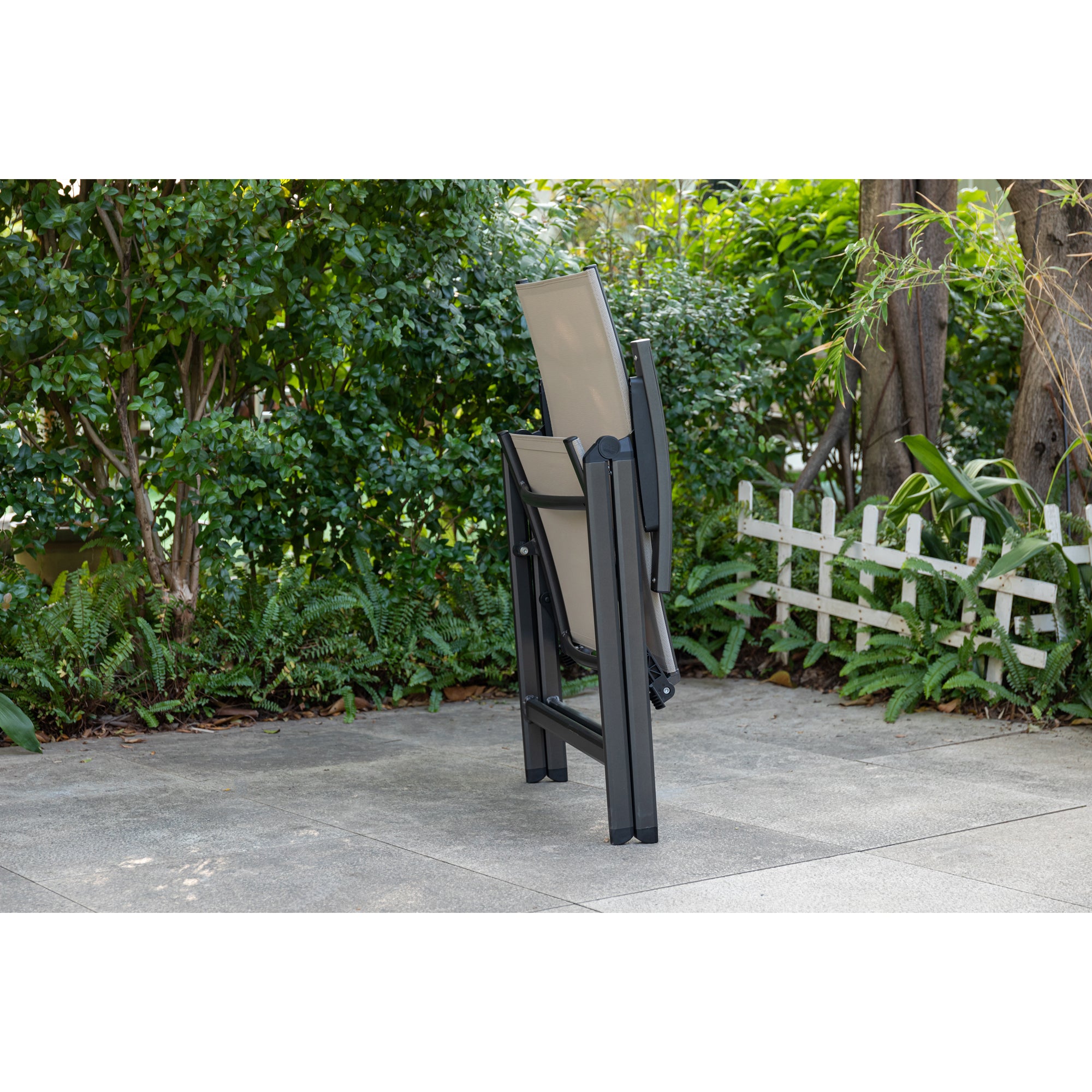 Premium Klappsessel Avantage anthrazit / mocca - mehrfach verstellbar / bis 150 KG