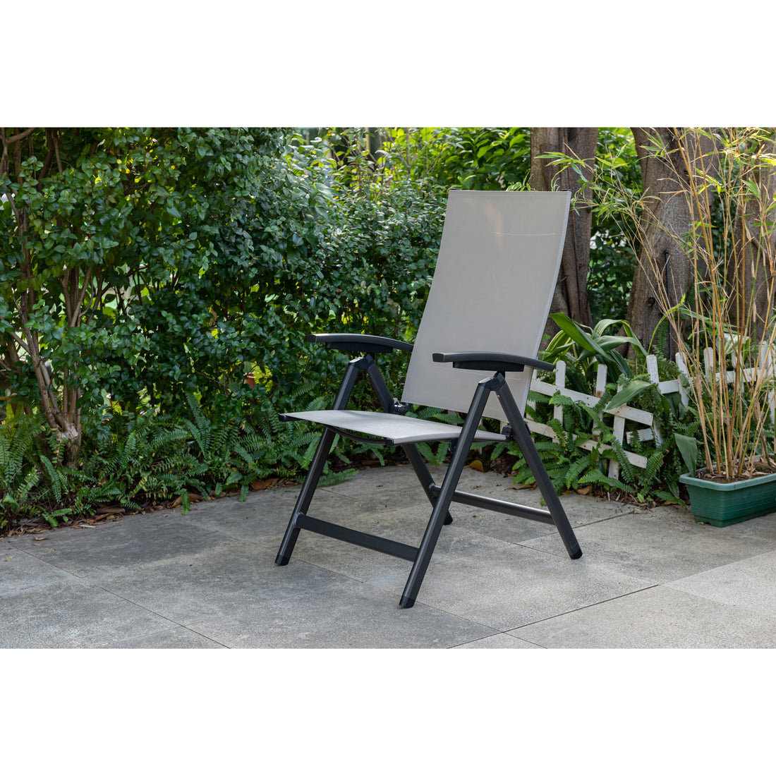 Premium Klappsessel Avantage anthrazit / mocca - mehrfach verstellbar / bis 150 KG