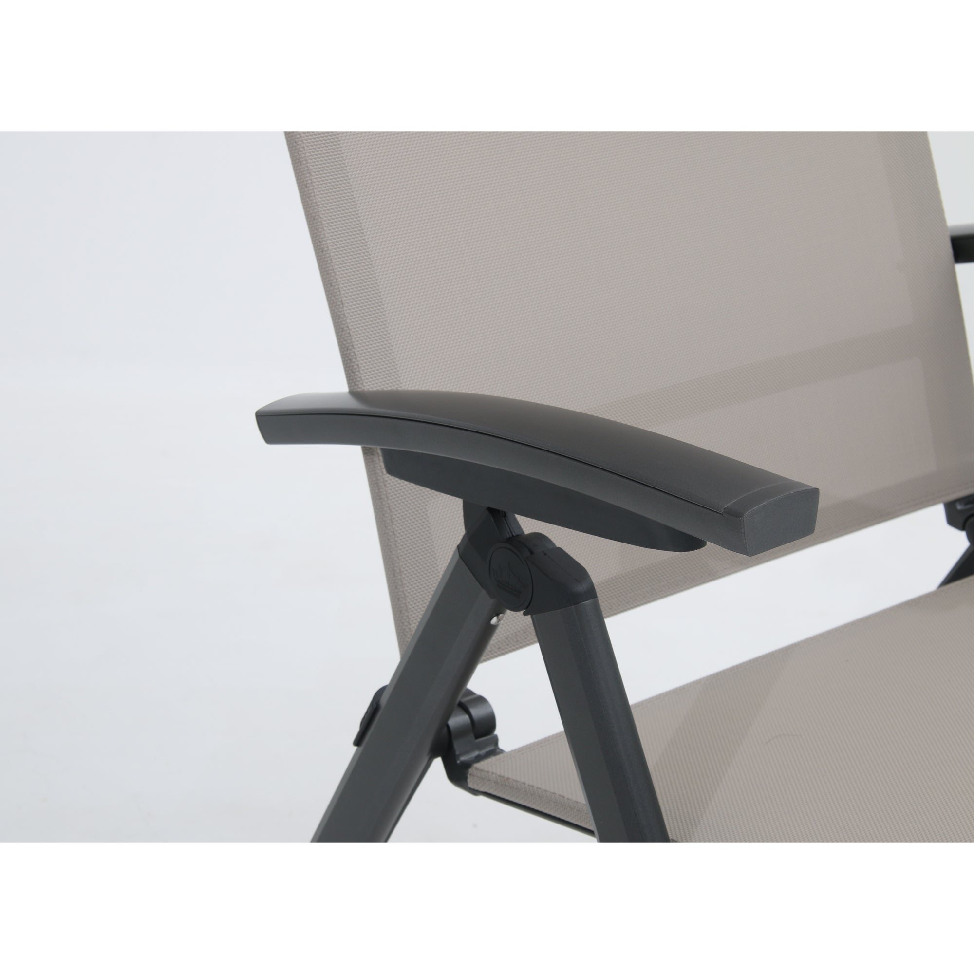 Premium Klappsessel Avantage anthrazit - mocca / mehrfach verstellbar / bis 150 KG