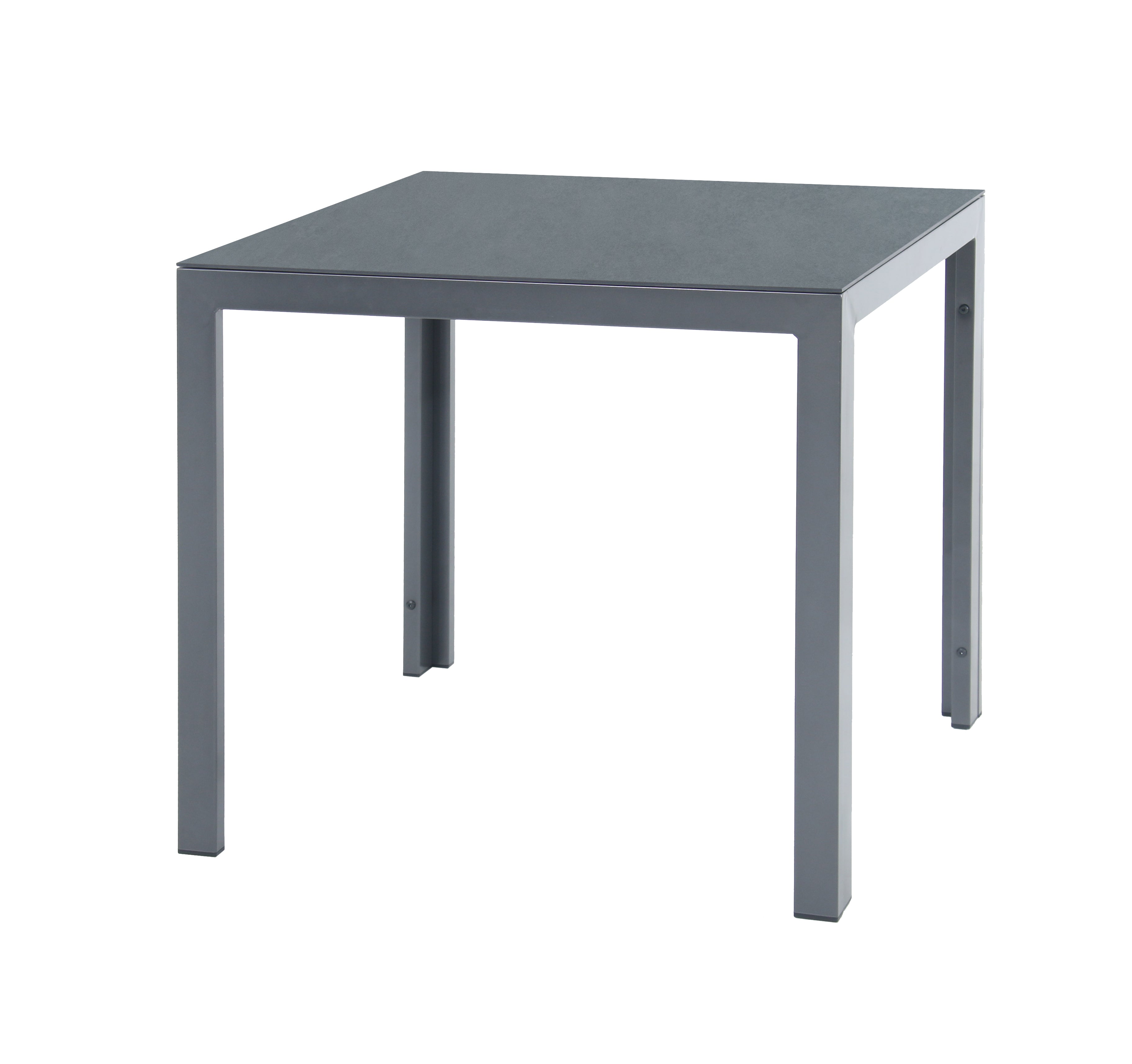 ☀️Summer Deal !☀️ Aluminium Dining Tisch Luna Stellar 80 x 80 x 74cm in grau / Dekorglas Tischplatte