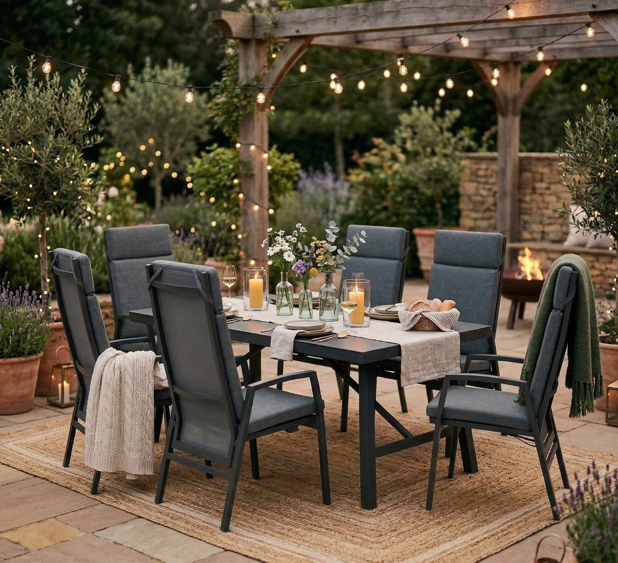 *JETZT VORBESTELLEN* Komfort und Design! 7 tlg. Aluminium Dining Move Set Arctic mit verstellbarer Rückenlehne