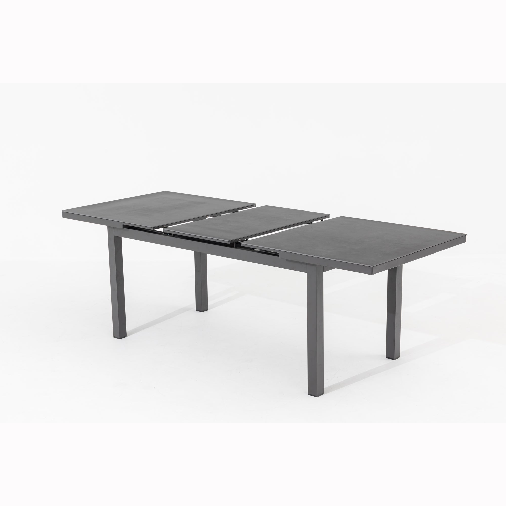 Premium Dining Ausziehtisch Madri Nero Aluminium Gestell kombiniert mit einer Sintered Stone Tischplatte 167/217 x 90 x 77cm