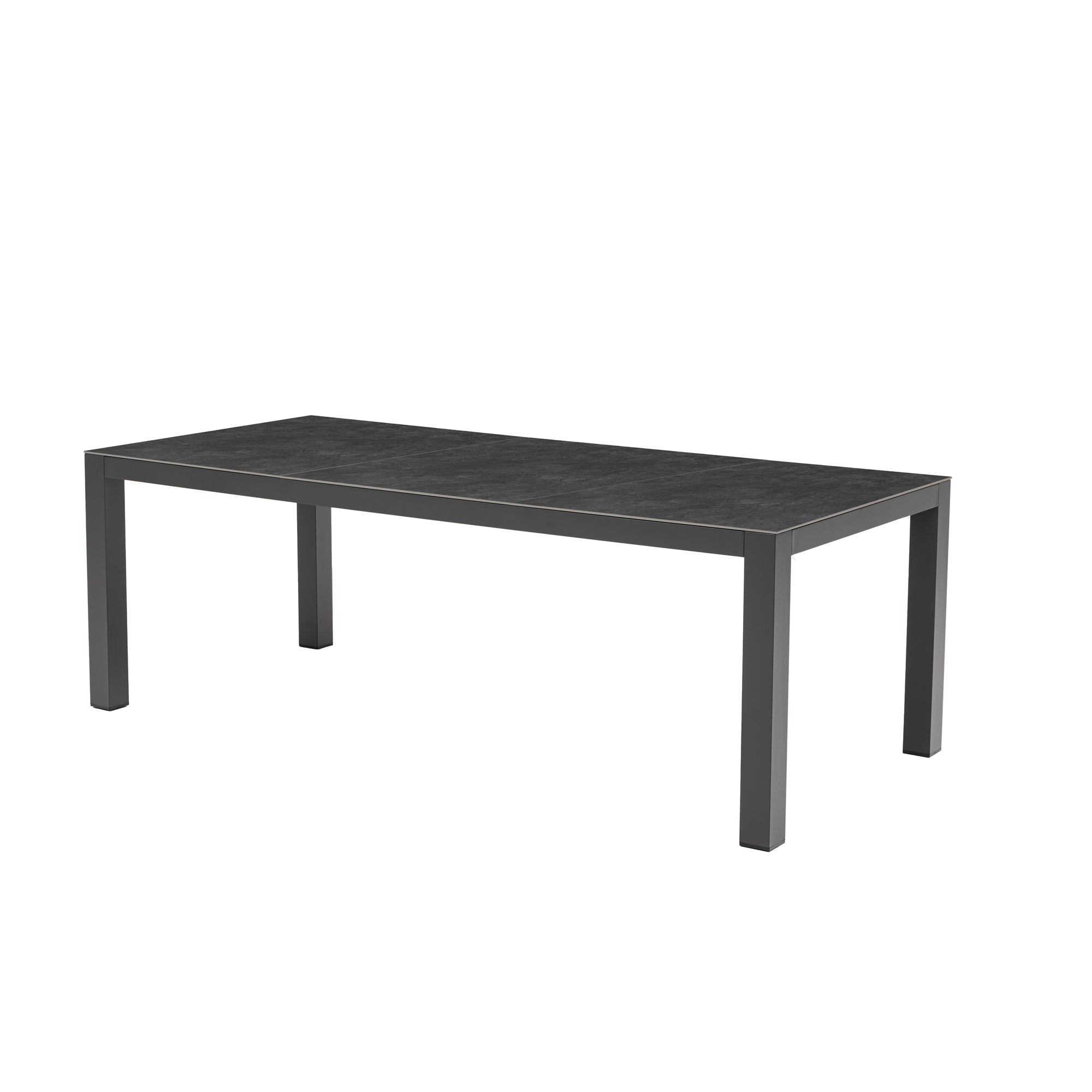 Premium Tisch Madri Nero 220 x 100 x 75cm / Aluminium Gestell kombiniert mit einer Sinteres Stone Tischplatte
