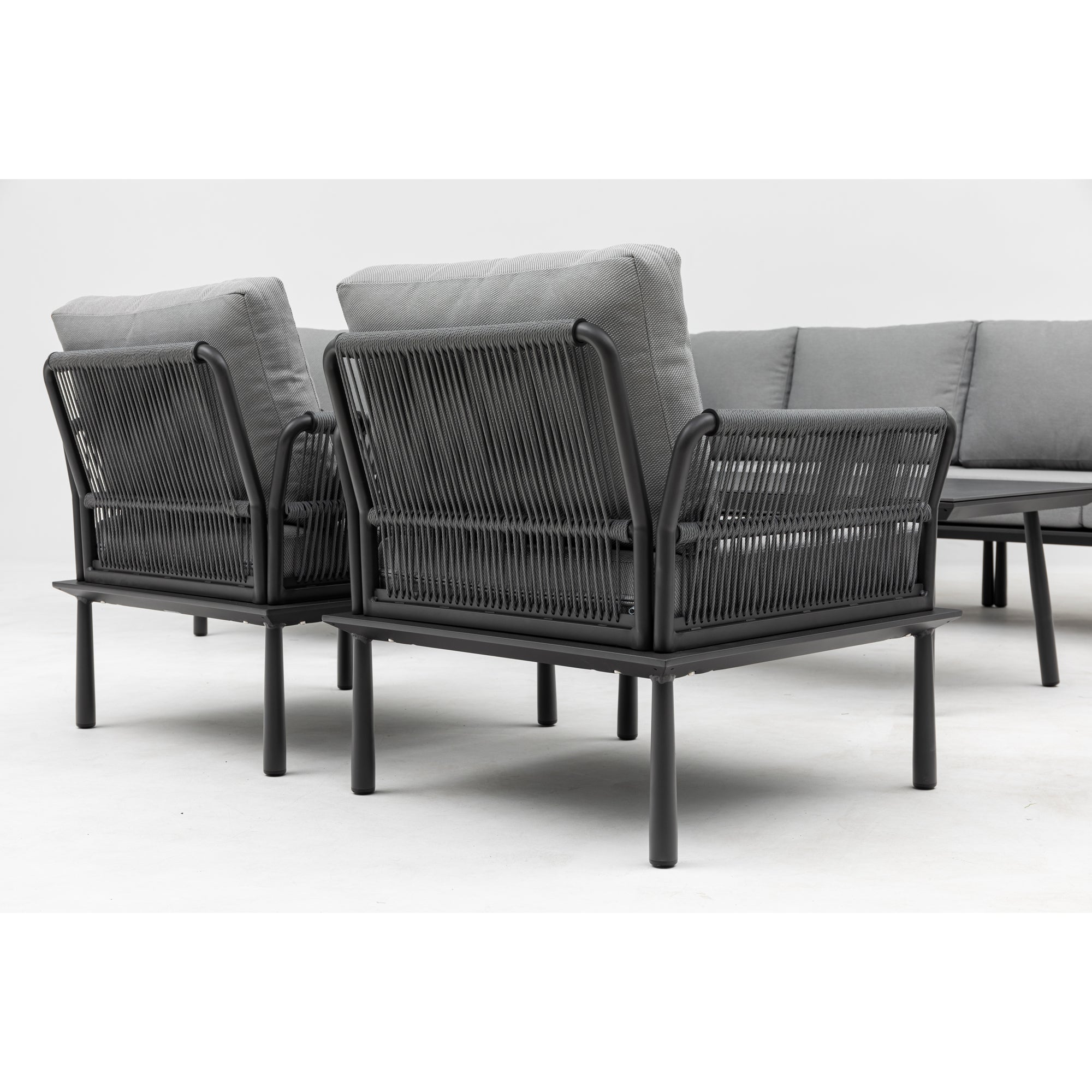 XXL Luxus Aluminium Lounge Set Madri Nero / Wetterfest, Hochwertig & Perfektion in ihrer schönsten Form