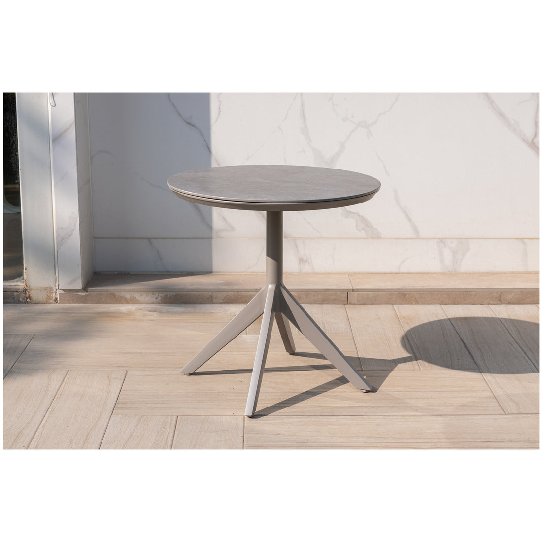 Premium Beistelltisch Madri / Aluminium Gestell kombiniert mit Sintered - Stone Tischplatte