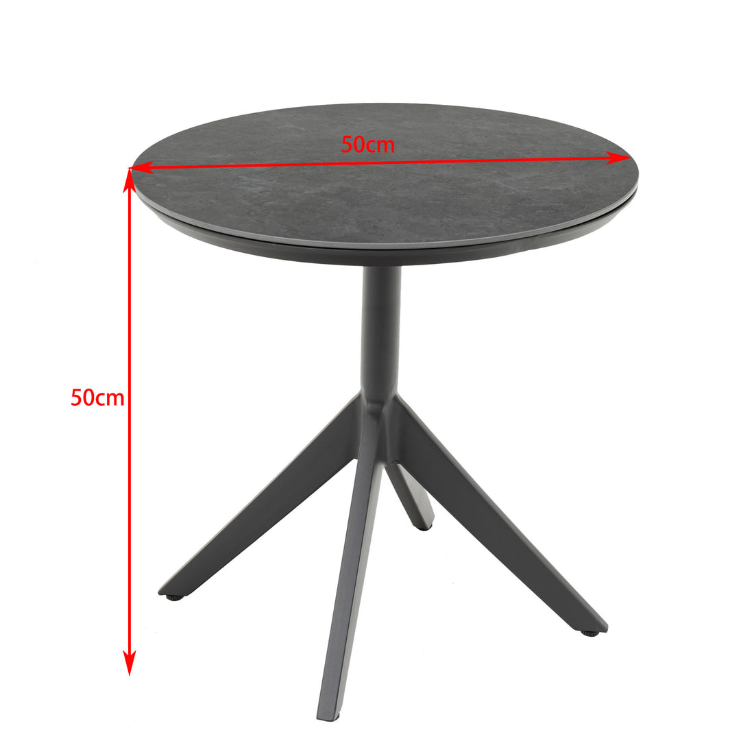 Premium Beistelltisch Madri Nero / Aluminium Gestell kombiniert mit Sintered - Stone Tischplatte