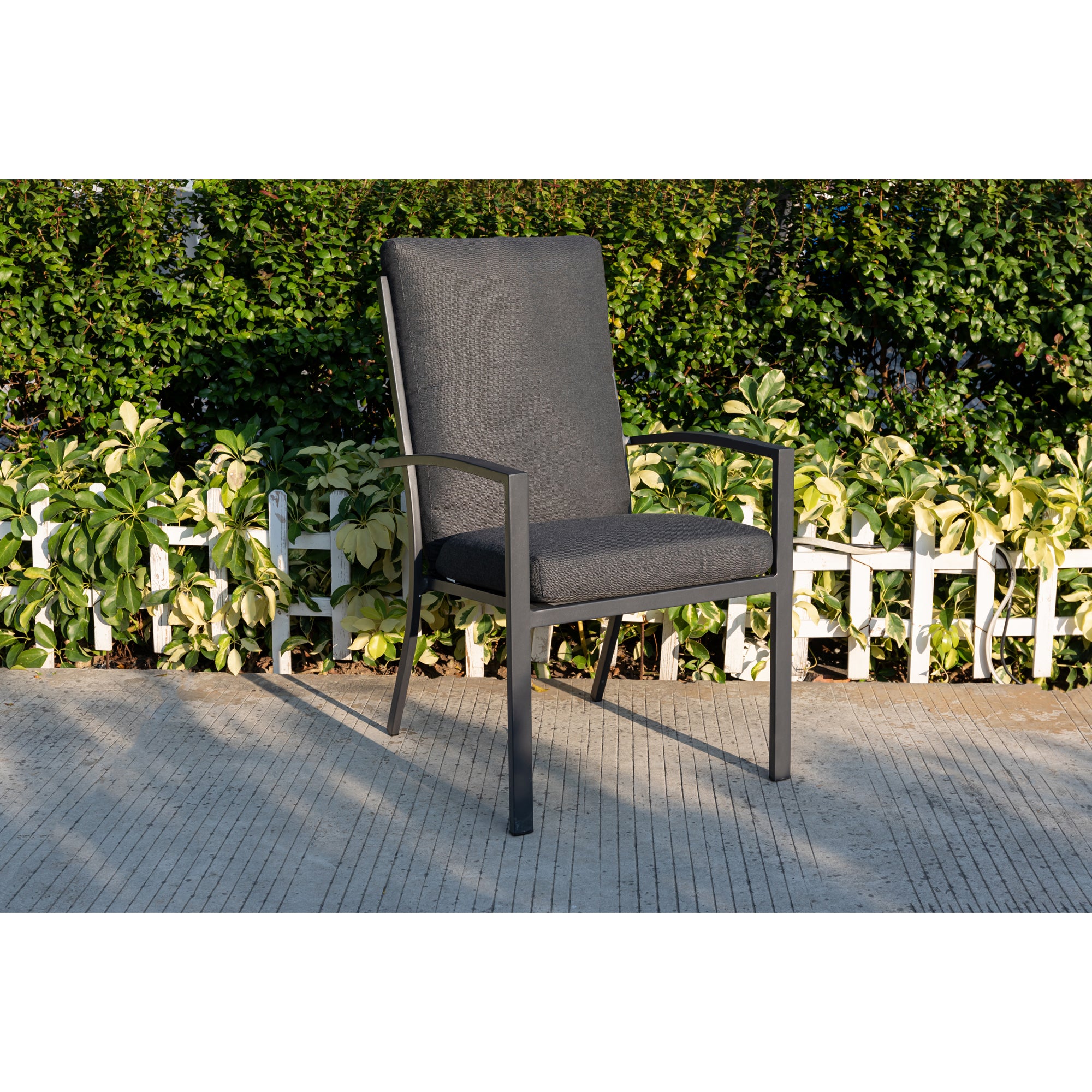 PREMIUM! Aluminium Dining Sessel Neapel grau / stapelbar