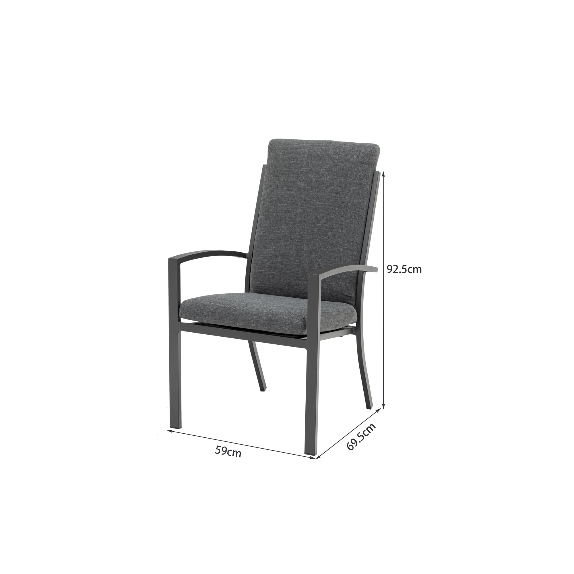 PREMIUM! Aluminium Dining Sessel Neapel grau / stapelbar