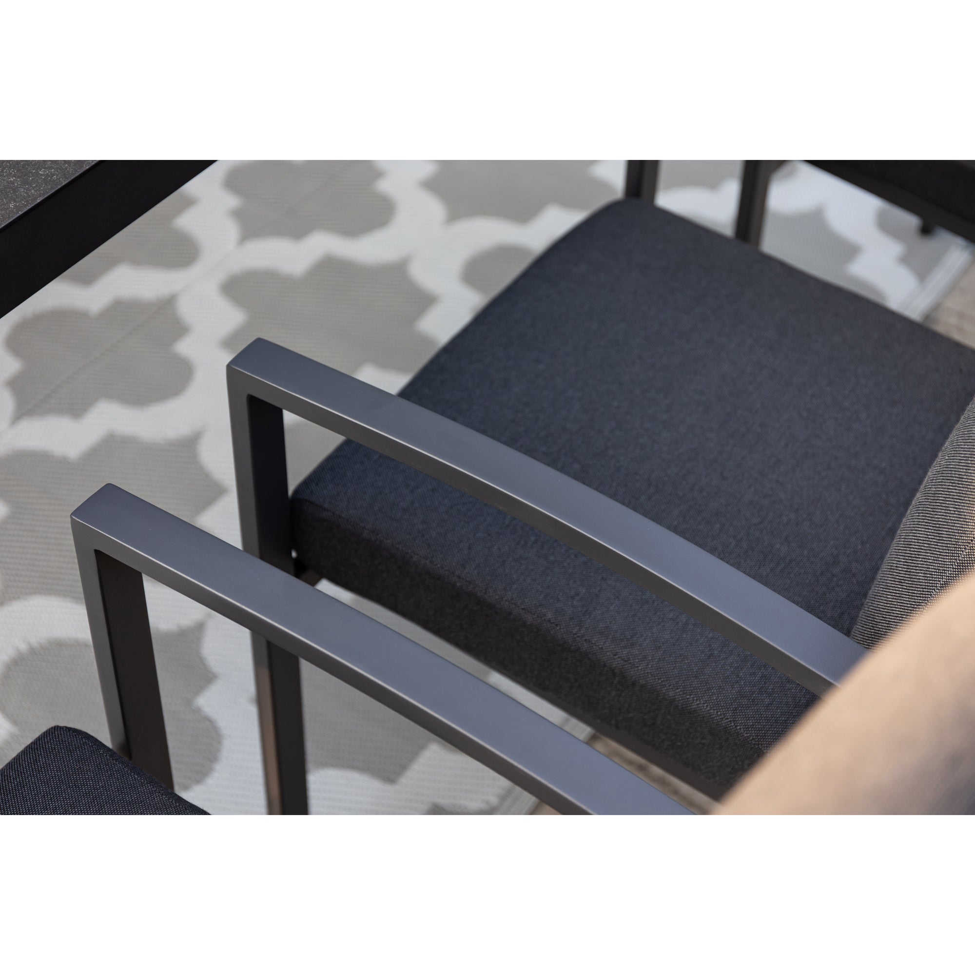 PREMIUM! Aluminium Dining Sessel Neapel grau / stapelbar