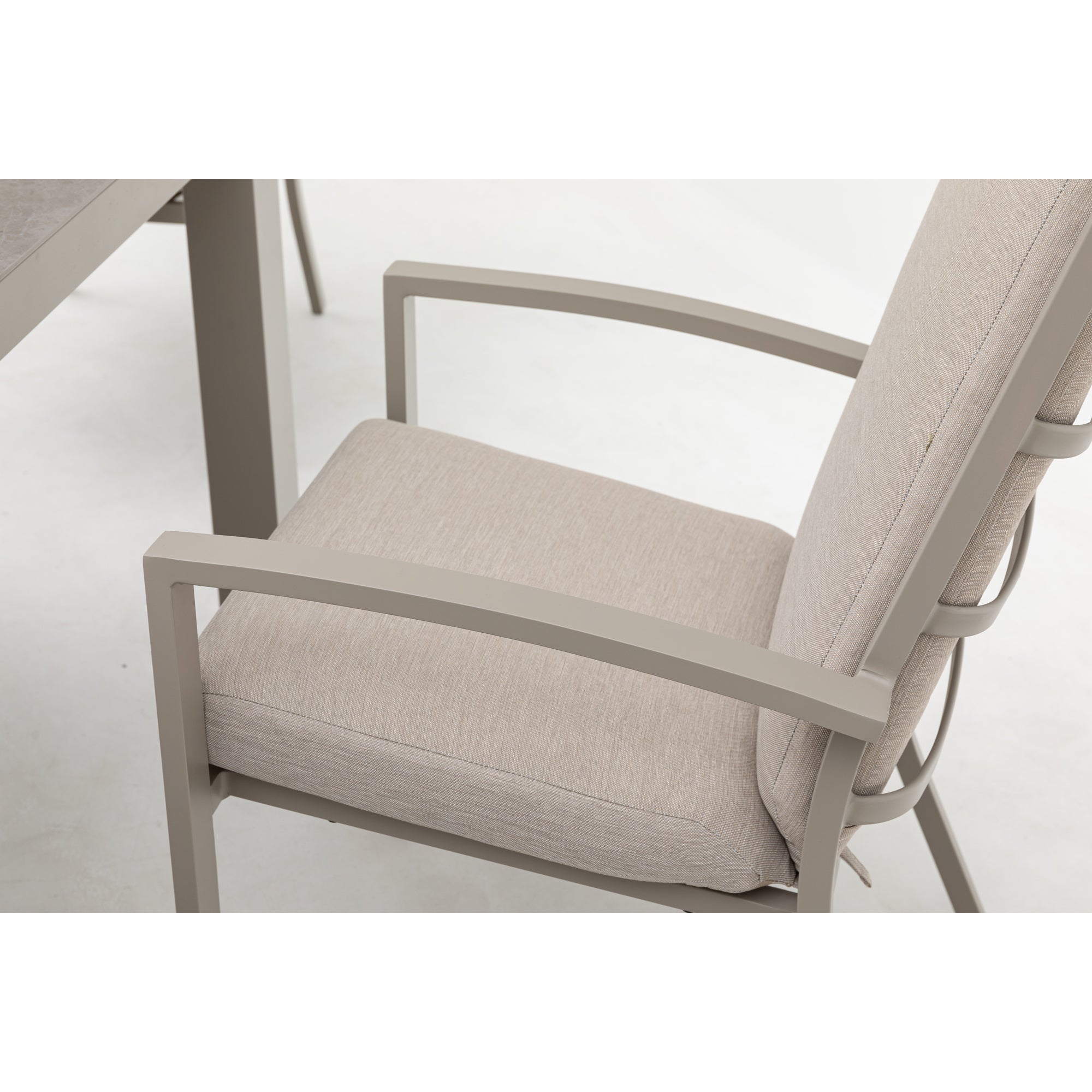 PREMIUM! Aluminium Dining Sessel Neapel natur / stapelbar