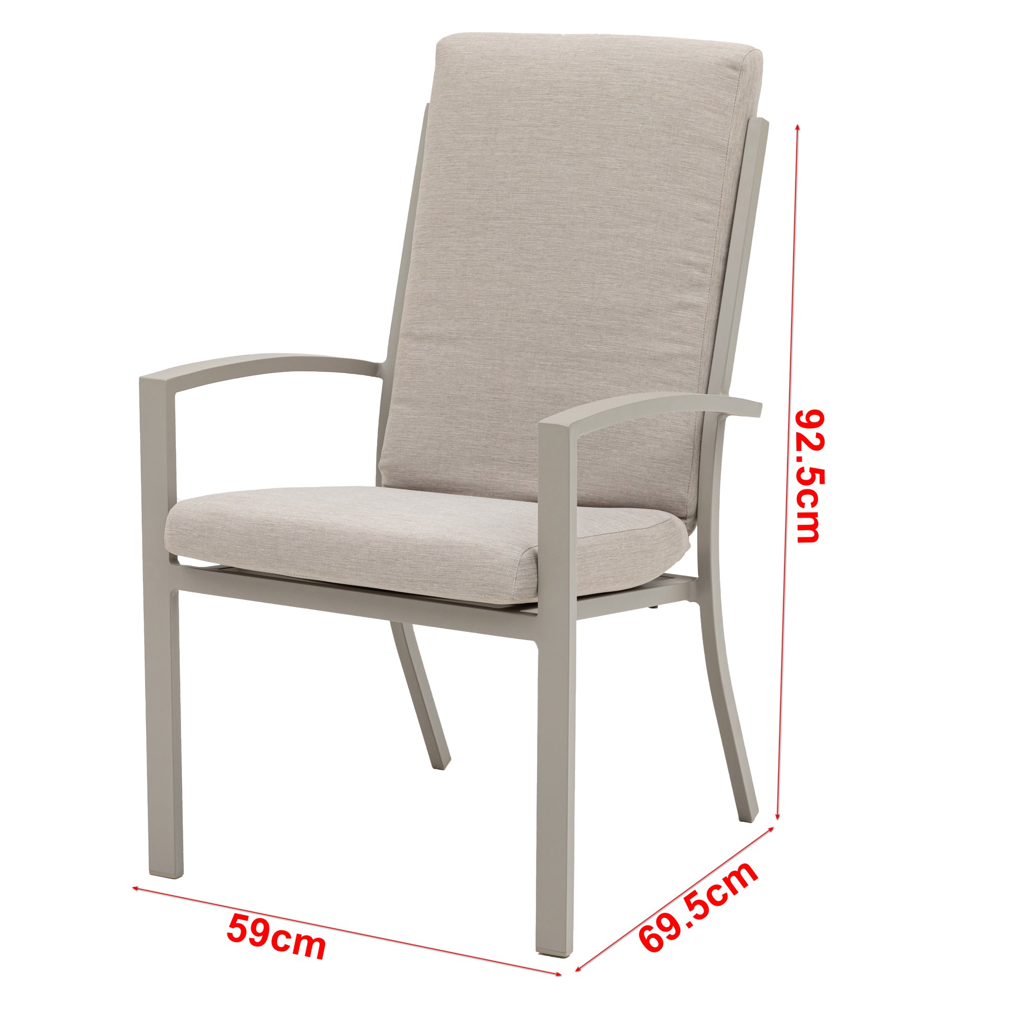 PREMIUM! Aluminium Dining Sessel Neapel natur / stapelbar